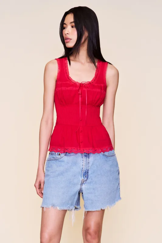 Lille Pintuck Top sold by Guizio