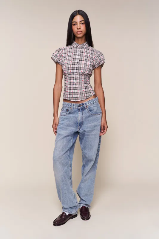Liana Plaid Top sold by Guizio