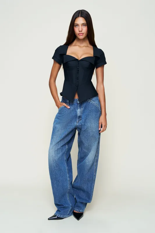 Lia Buttondown Corset sold by Guizio