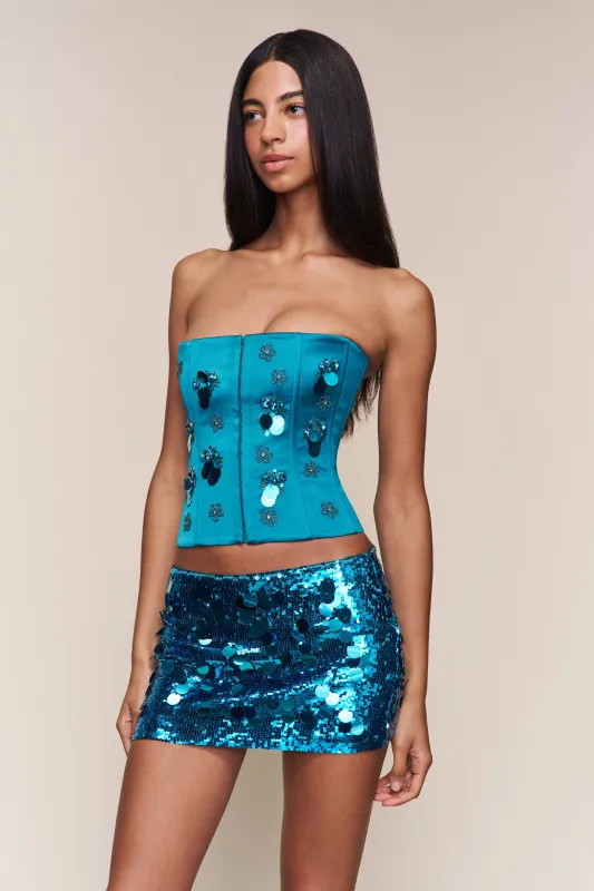 Embellished Satin Corset sold by Guizio
