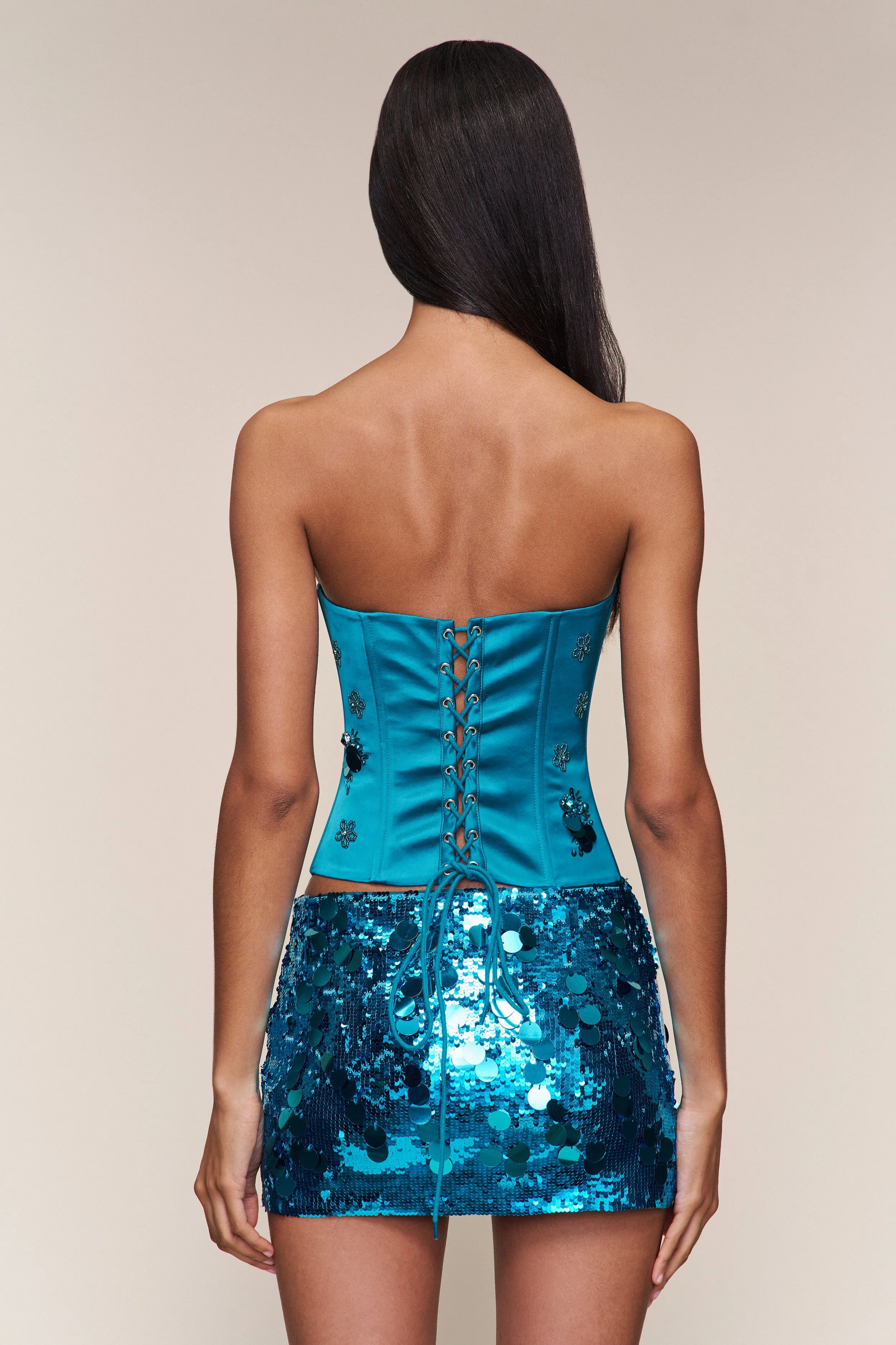 Embellished Satin Corset sold by Guizio product image thumbnail 5