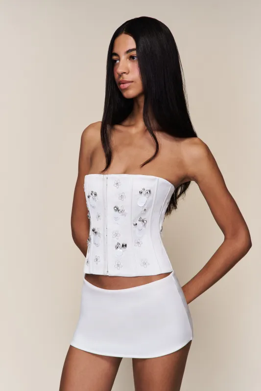 Embellished Satin Corset sold by Guizio