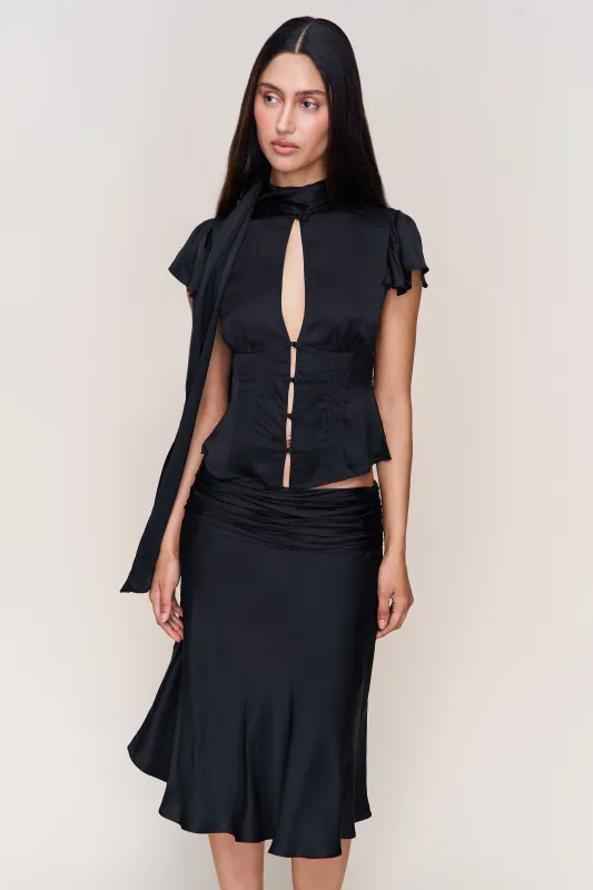 Eda Satin Midi Skirt sold by Guizio