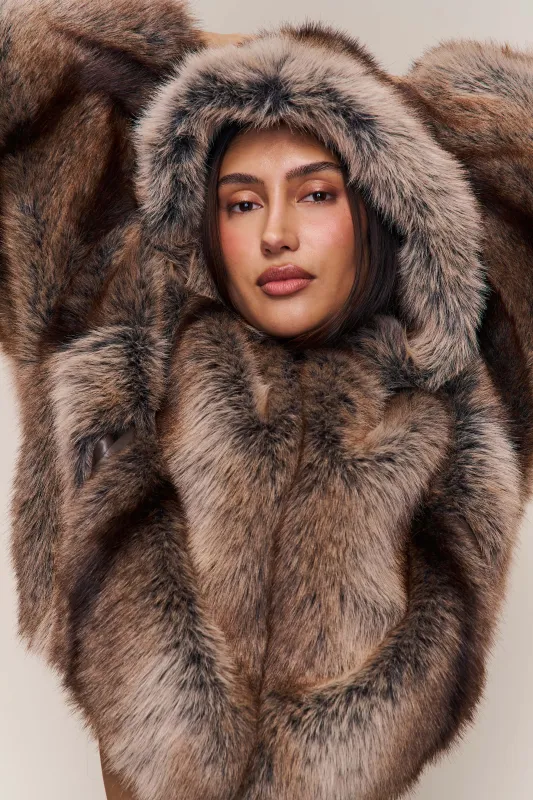 Cosette Cropped Faux Fur Jacket sold by Guizio