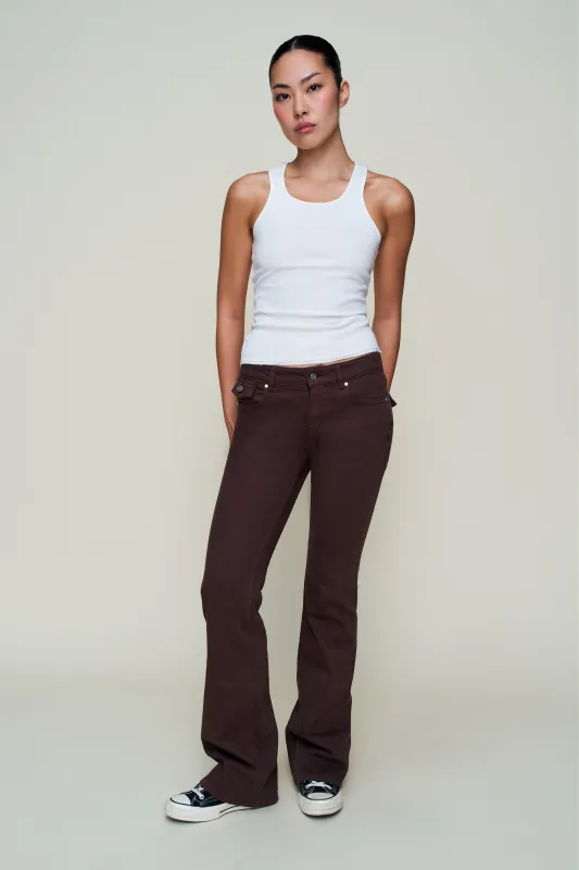 Low Rise Flare Twill Pant sold by Guizio