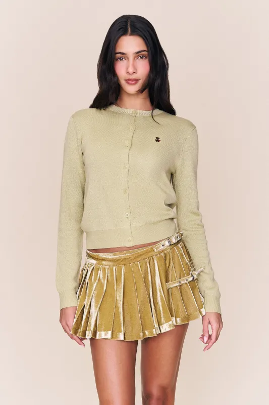 Rylan Velvet Mini Skirt sold by Guizio