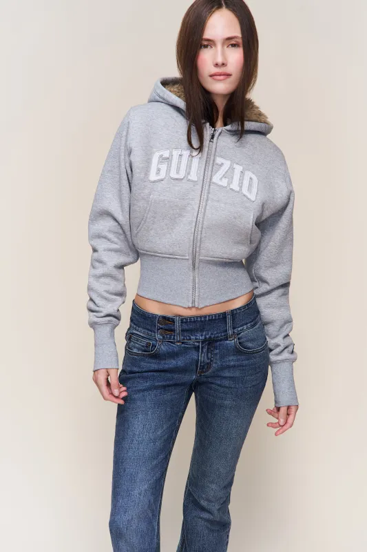 Guizio Zip Up Fitted Fur Hoodie sold by Guizio