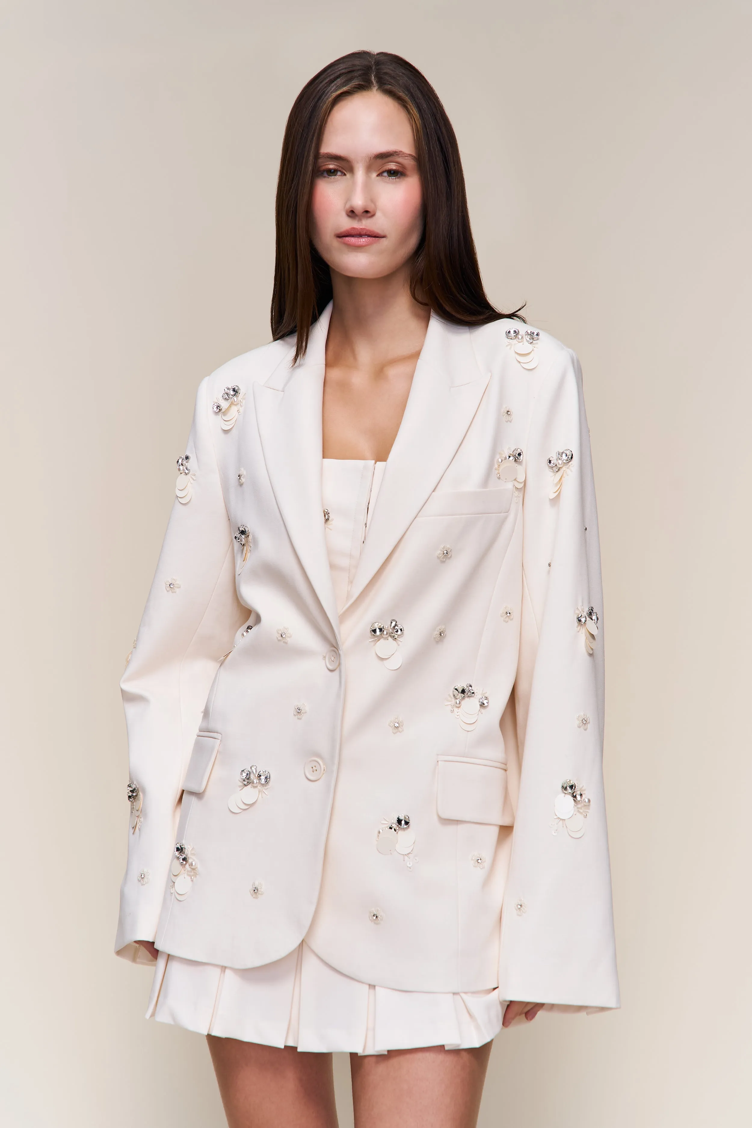 Embellished Oversized Blazer sold by Guizio