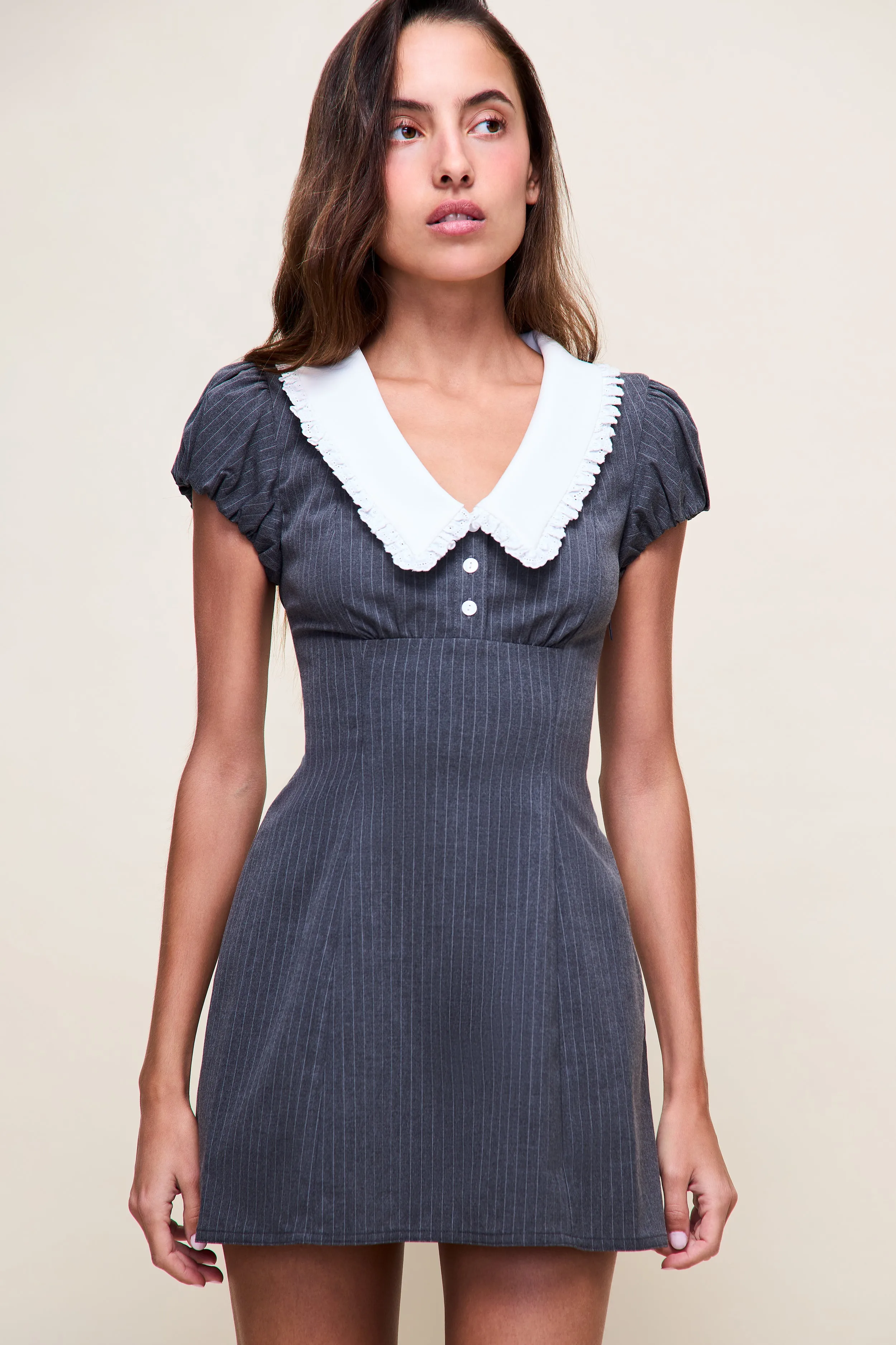 Jane Eyelet Mini Dress sold by Guizio