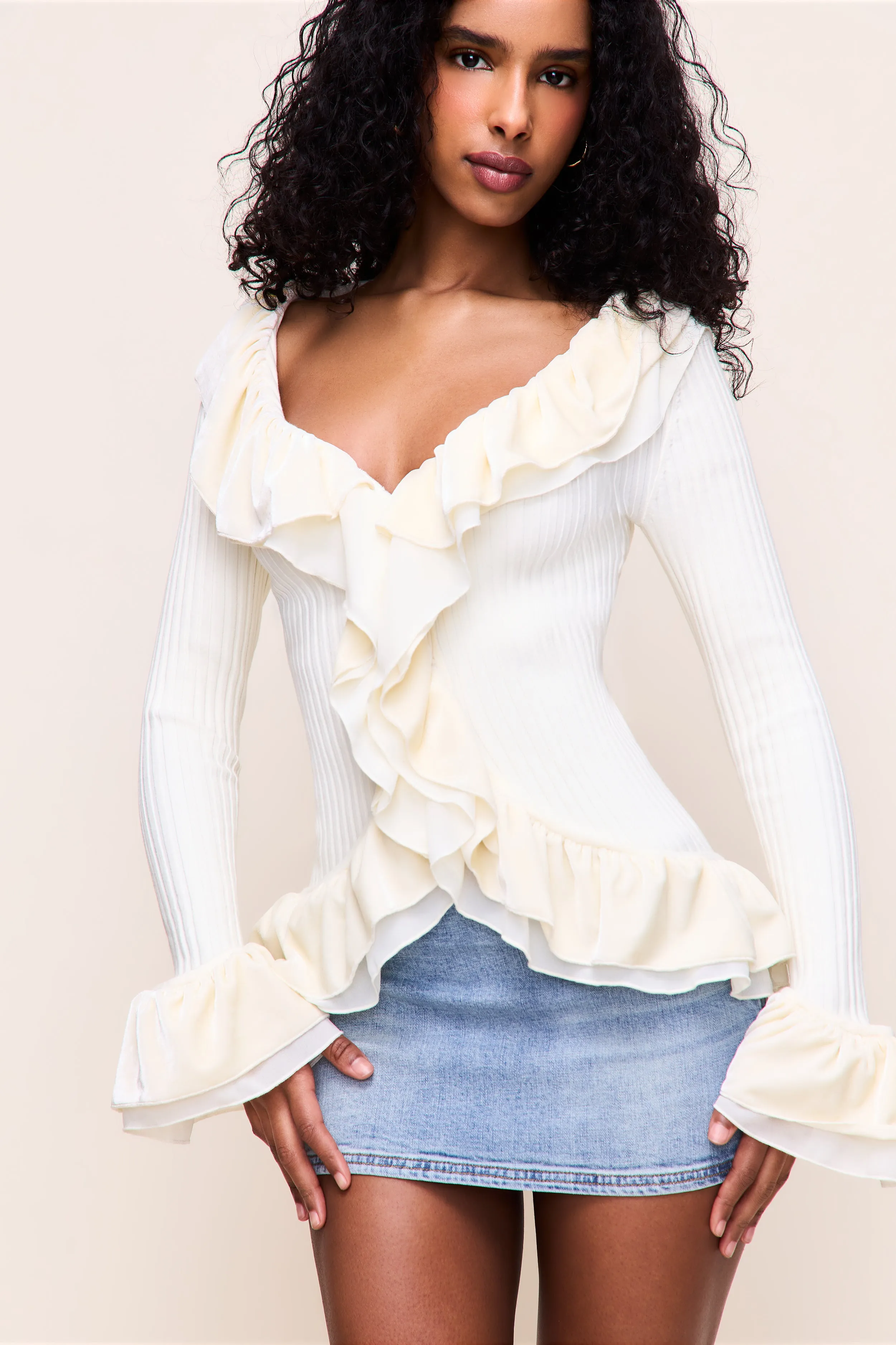 Rosalina Ruffle Cardigan sold by Guizio