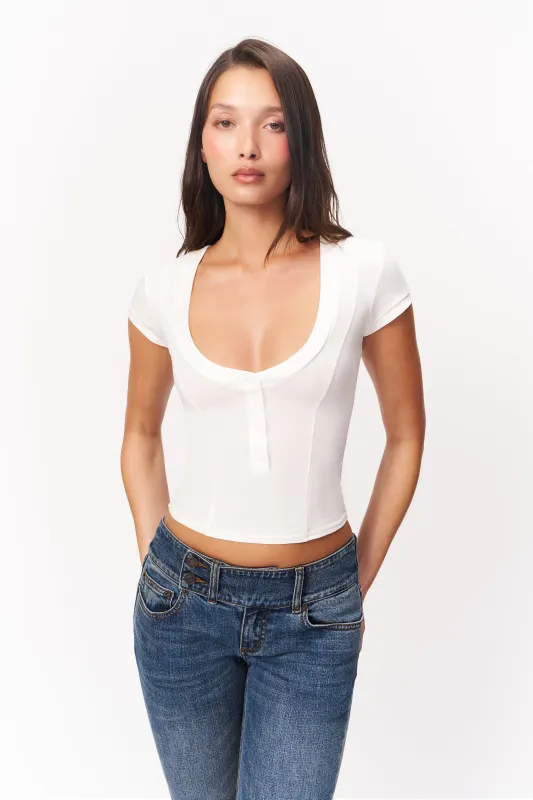 Rita V-Neck Top made by Guizio