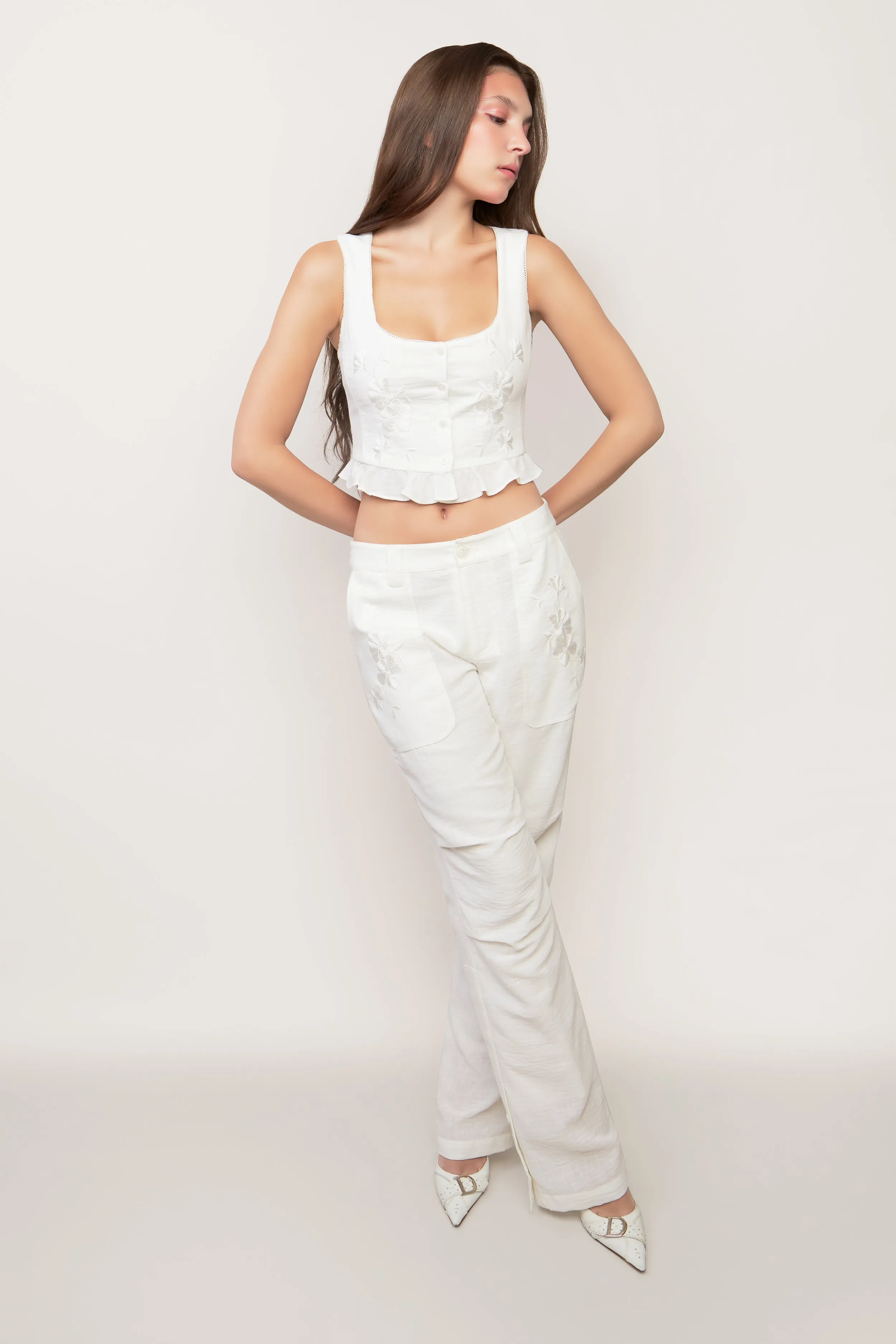 Embroidered Scallop Vest sold by Guizio