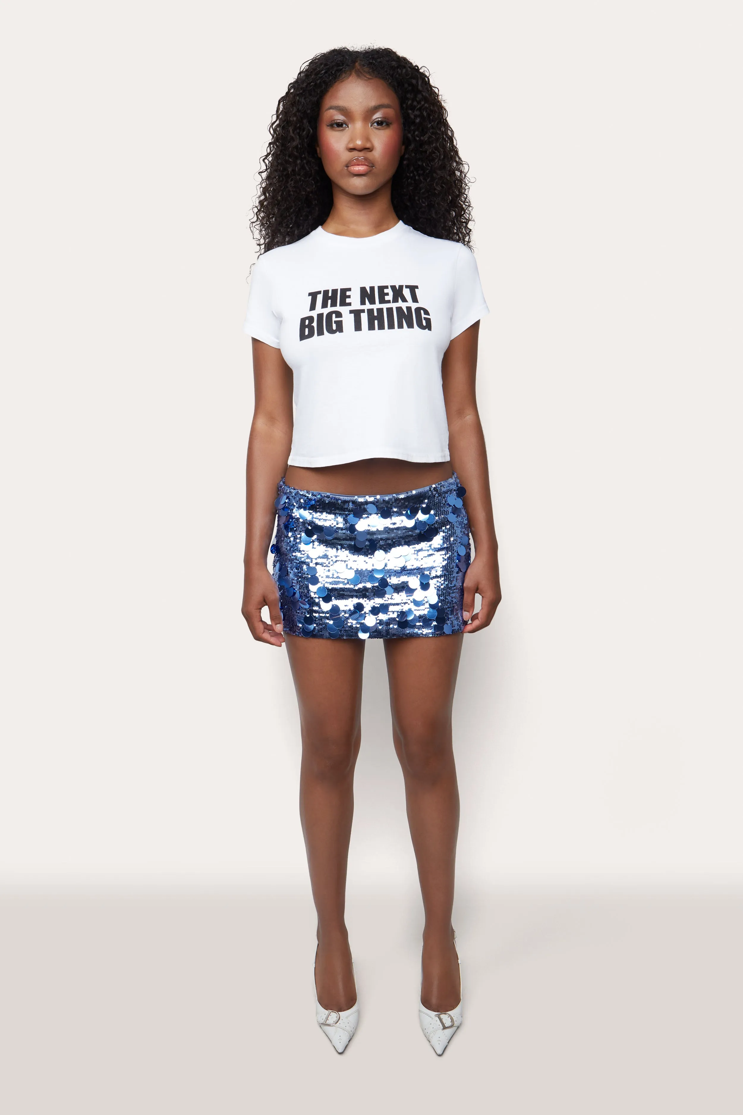 Low Rise Paillette Skirt sold by Guizio