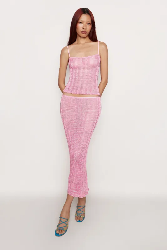 Slinky Rib Knit Midi Skirt sold by Guizio