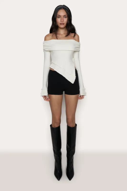Soler Fold Over Knit Top sold by Guizio