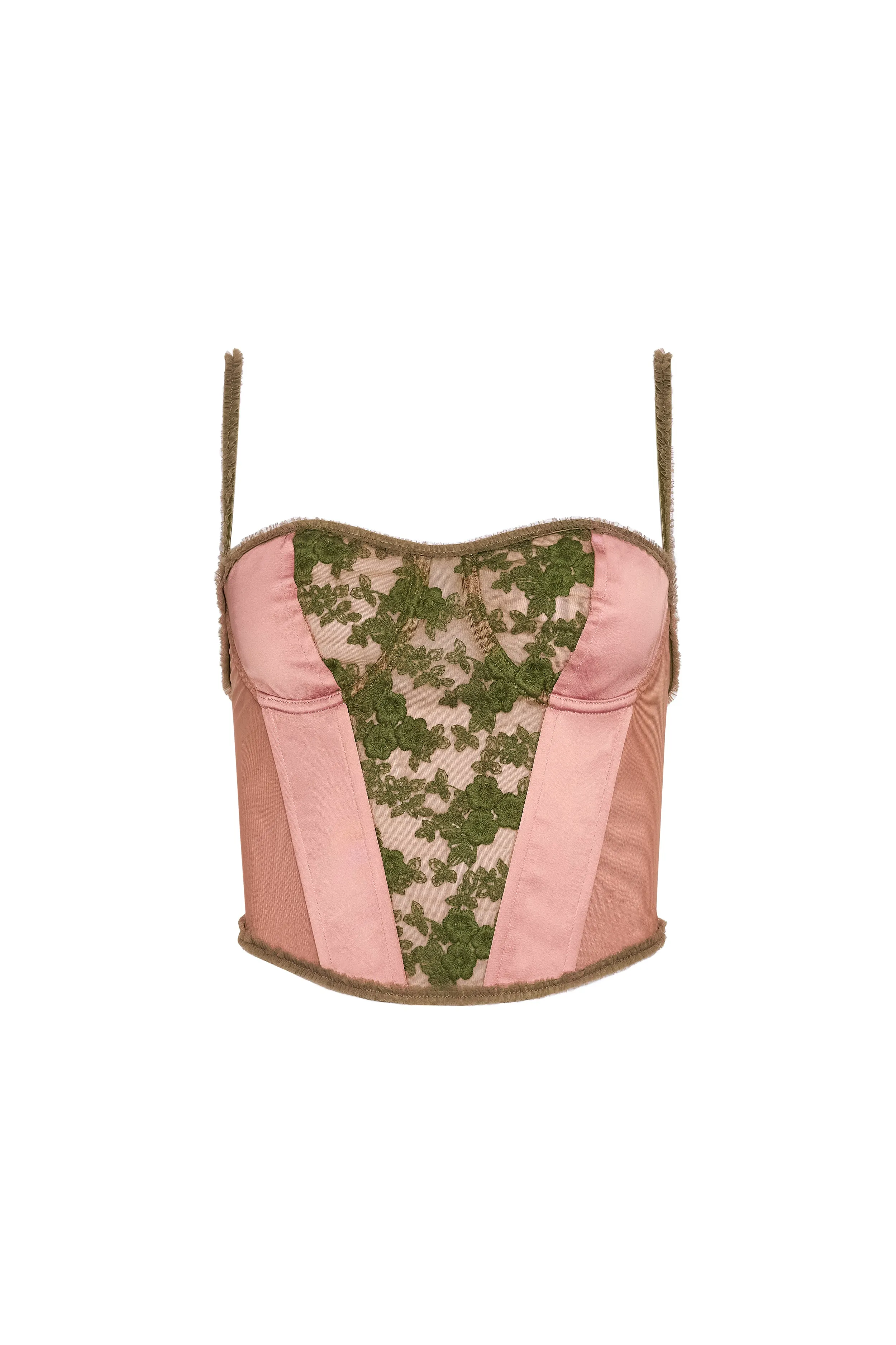 Satin Lace Panel Bustier Corset sold by Guizio product image thumbnail 2