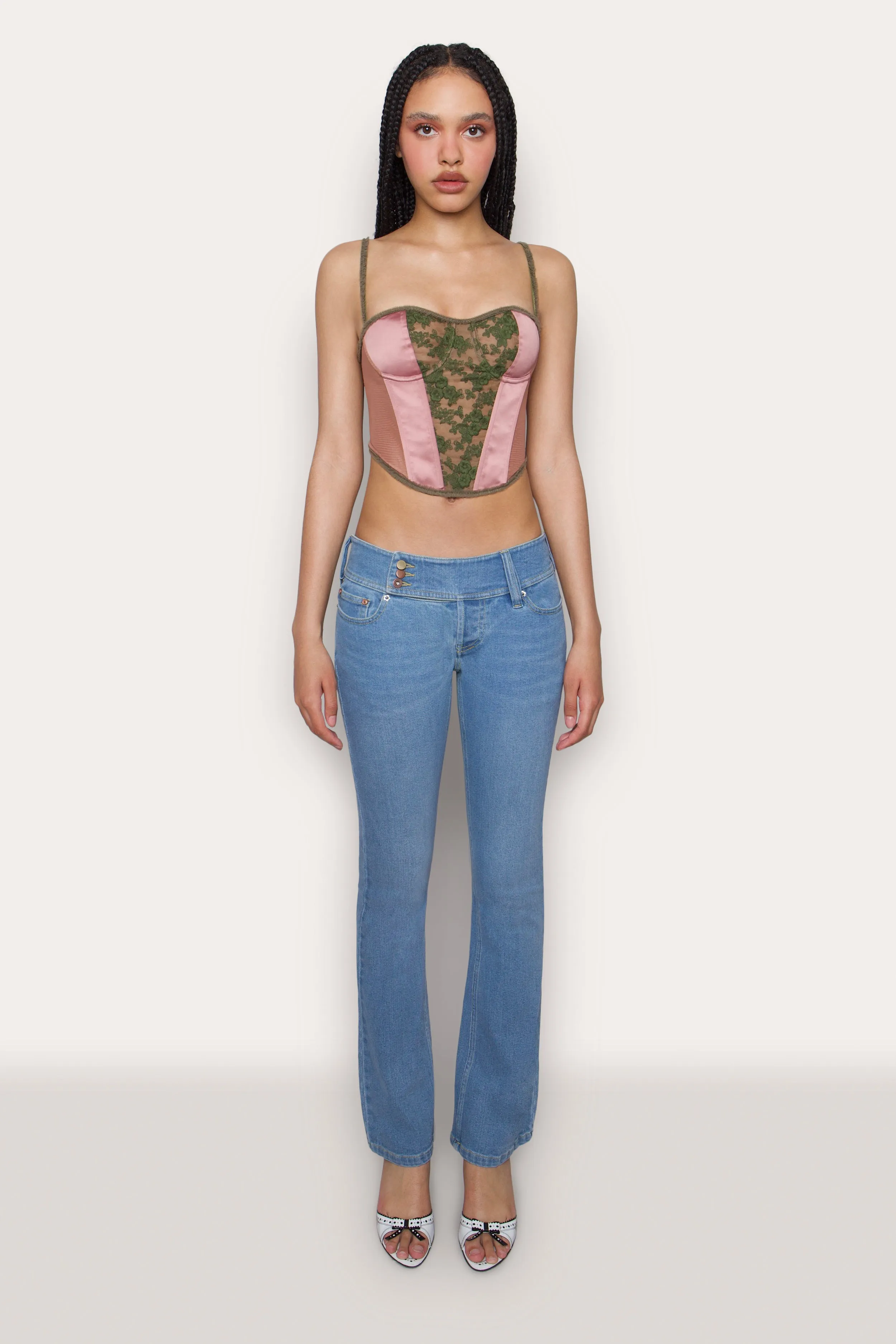 Satin Lace Panel Bustier Corset sold by Guizio product image thumbnail 3