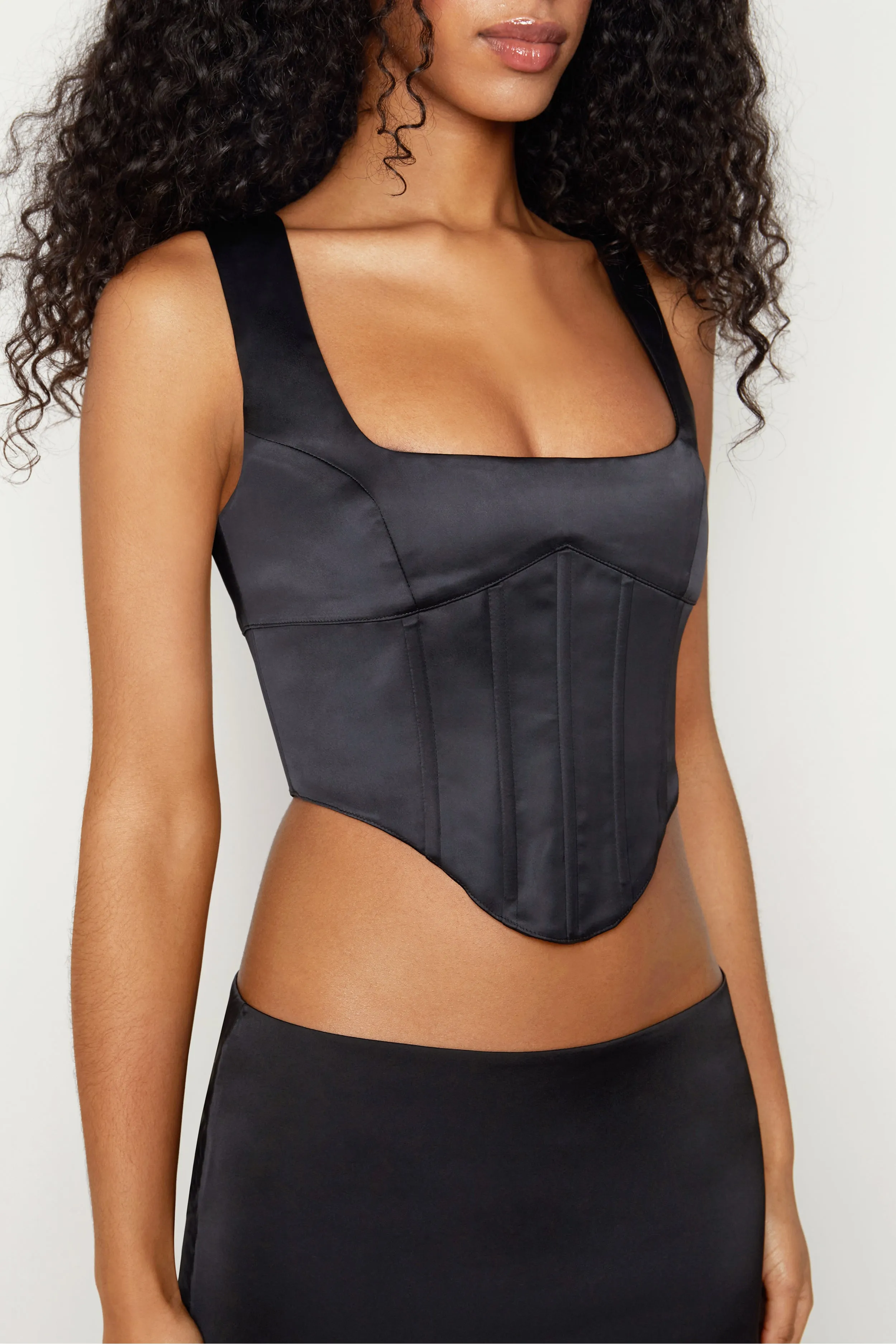 Satin Lace-Up Bustier Top sold by Guizio product image thumbnail 5