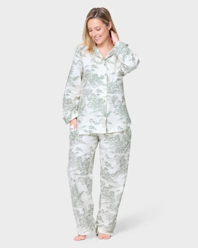 Foxford Eve Toile Flannel Pyjama Set made by Foxford