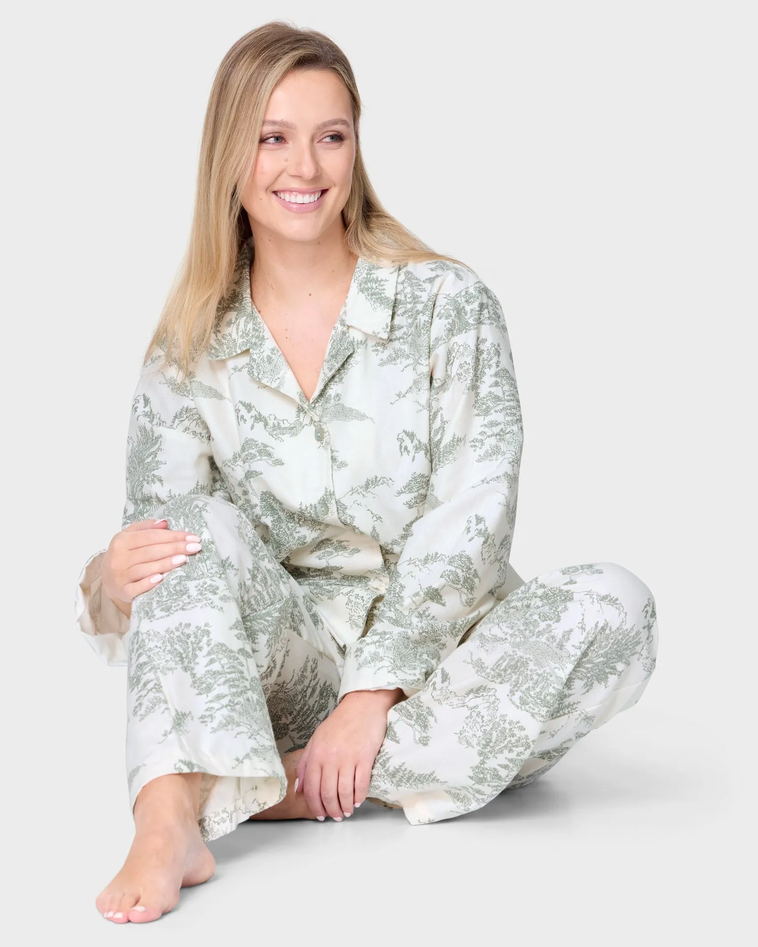 Foxford Eve Toile Flannel Pyjama Set sold by Foxford product image thumbnail 4