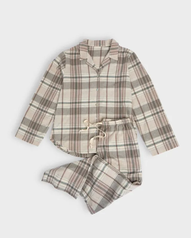 Foxford Eve Tartan Flannel Pyjama Set made by Foxford