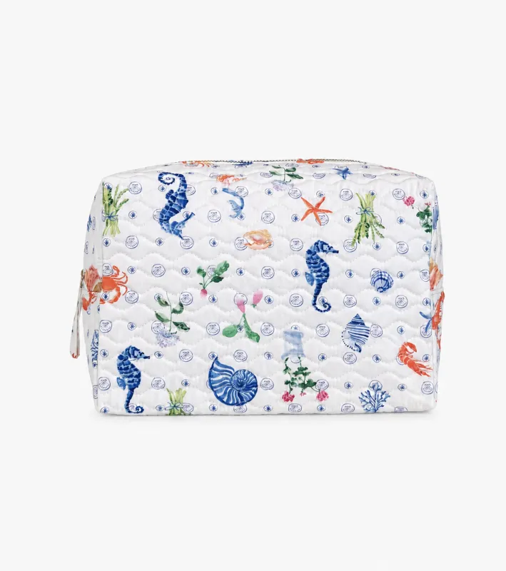 The Quilted Cosmetic Bag - Nantucket Seas made by Hill House Home