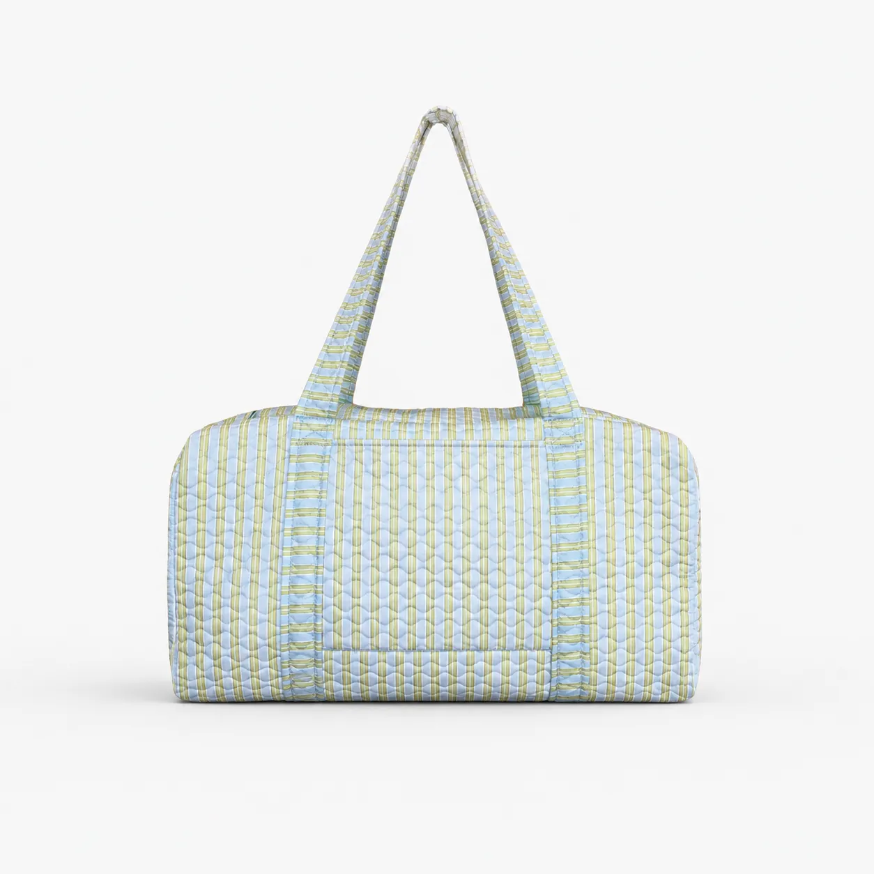 The Quilted Duffle Bag - Blue/Green Stripe sold by Hill House Home