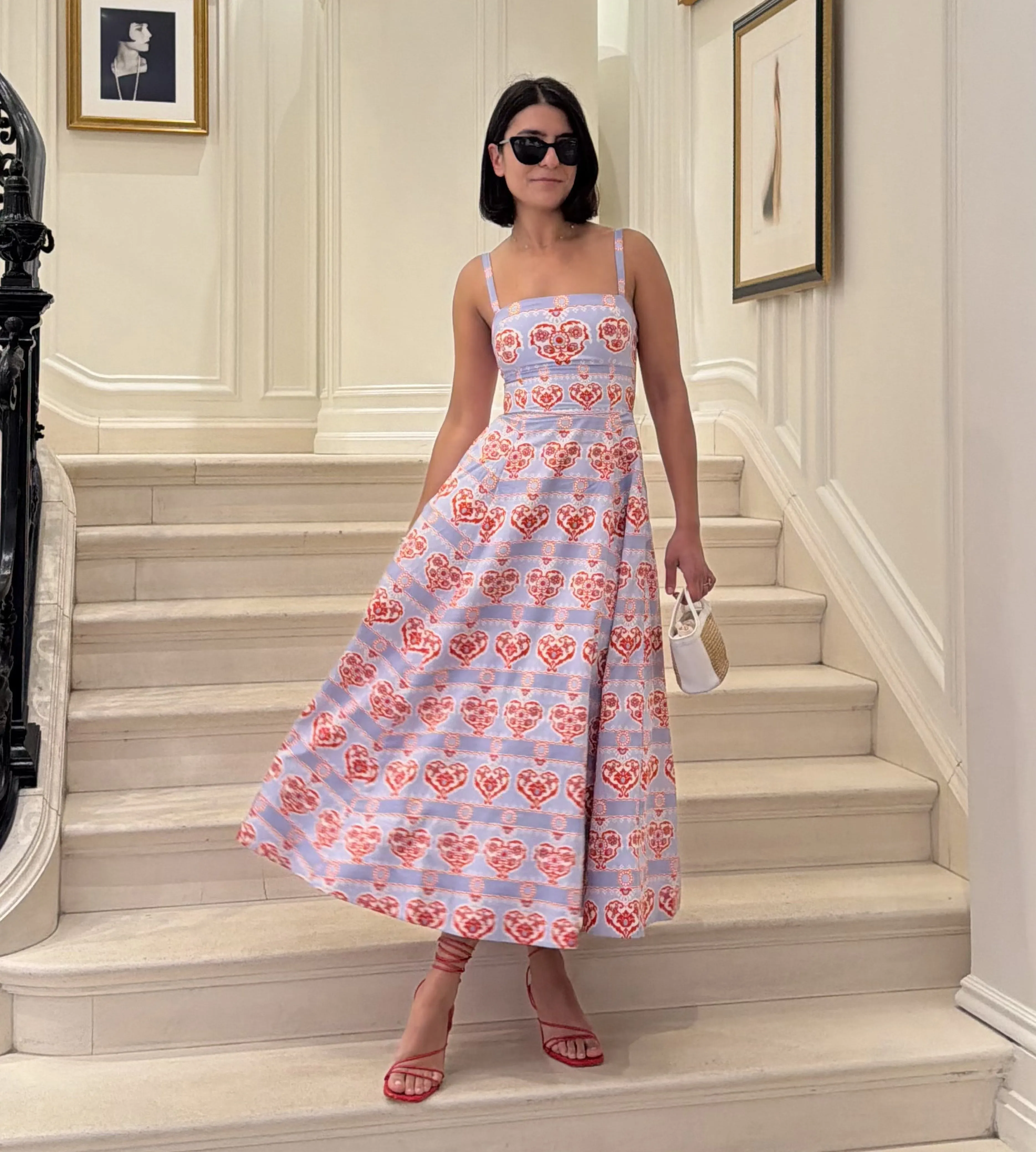 The Margot Dress - Poppy Damask Stripe sold by Hill House Home product image thumbnail 5