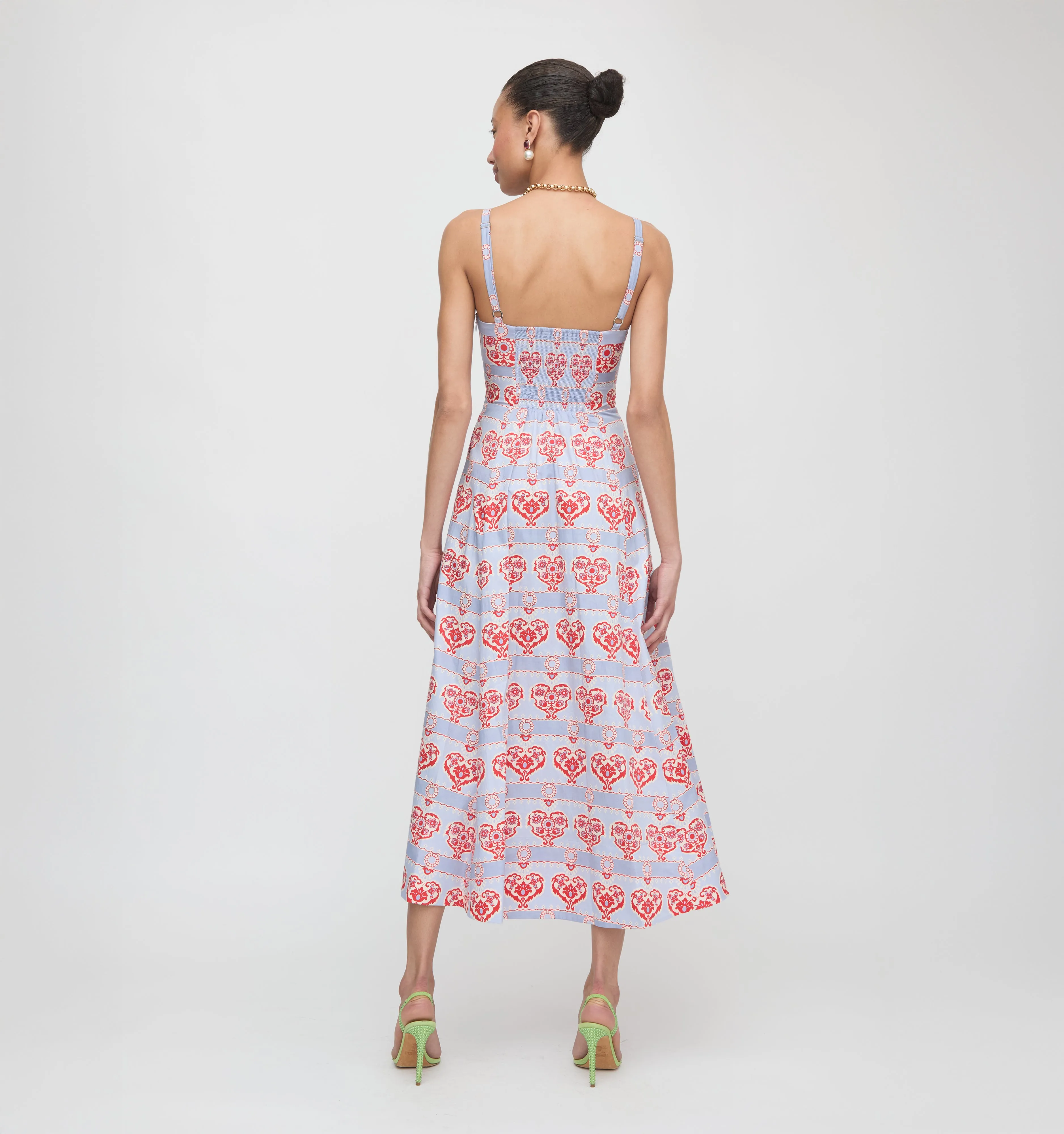 The Margot Dress - Poppy Damask Stripe sold by Hill House Home product image thumbnail 4