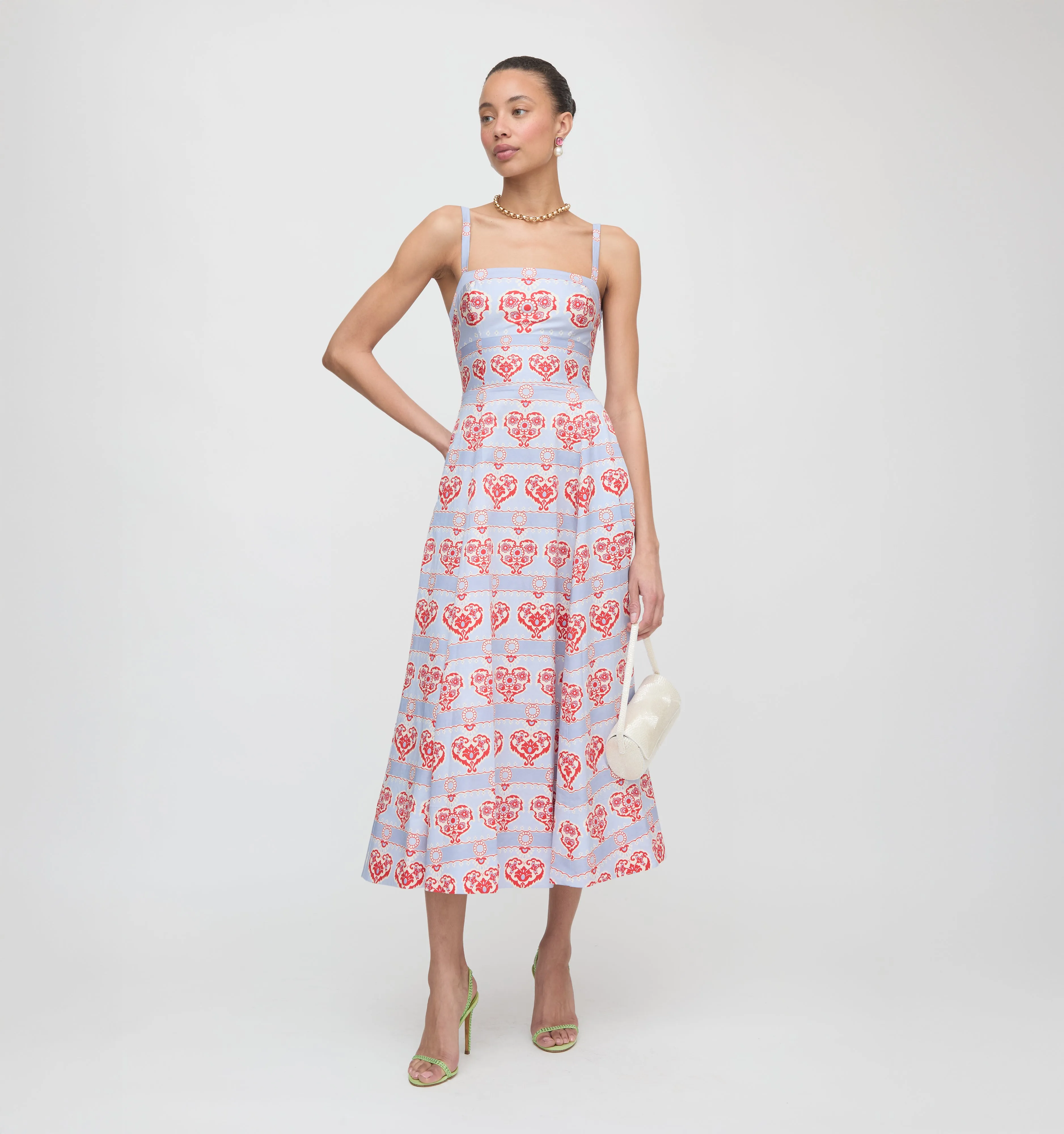 The Margot Dress - Poppy Damask Stripe sold by Hill House Home product image thumbnail 2