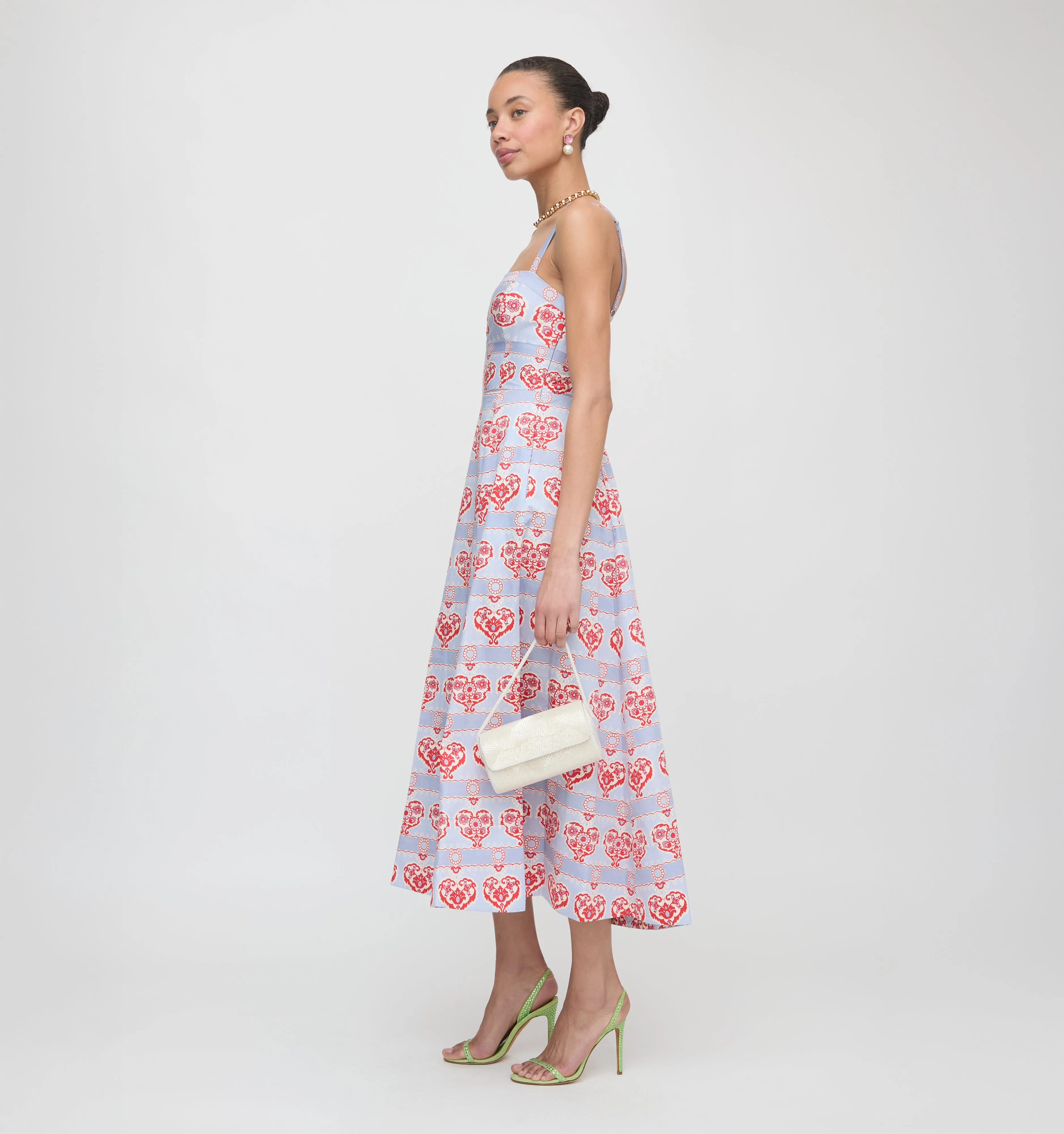 The Margot Dress - Poppy Damask Stripe sold by Hill House Home product image thumbnail 3