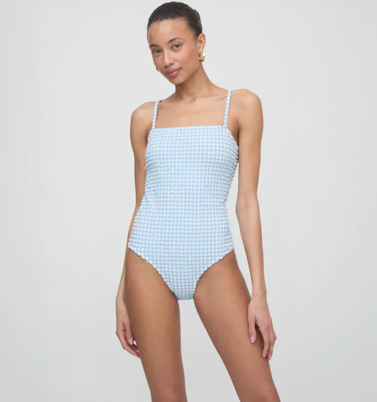 The Giana One Piece - Blue Gingham made by Hill House Home