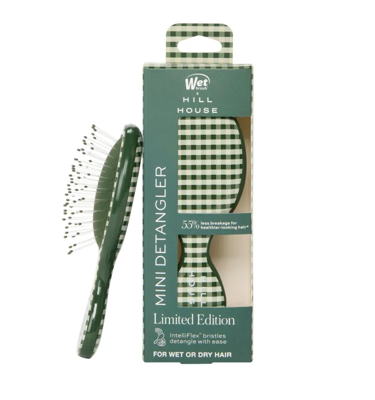 The Hill House x Wet Brush Mini Brush - Emerald Gingham made by Hill House Home