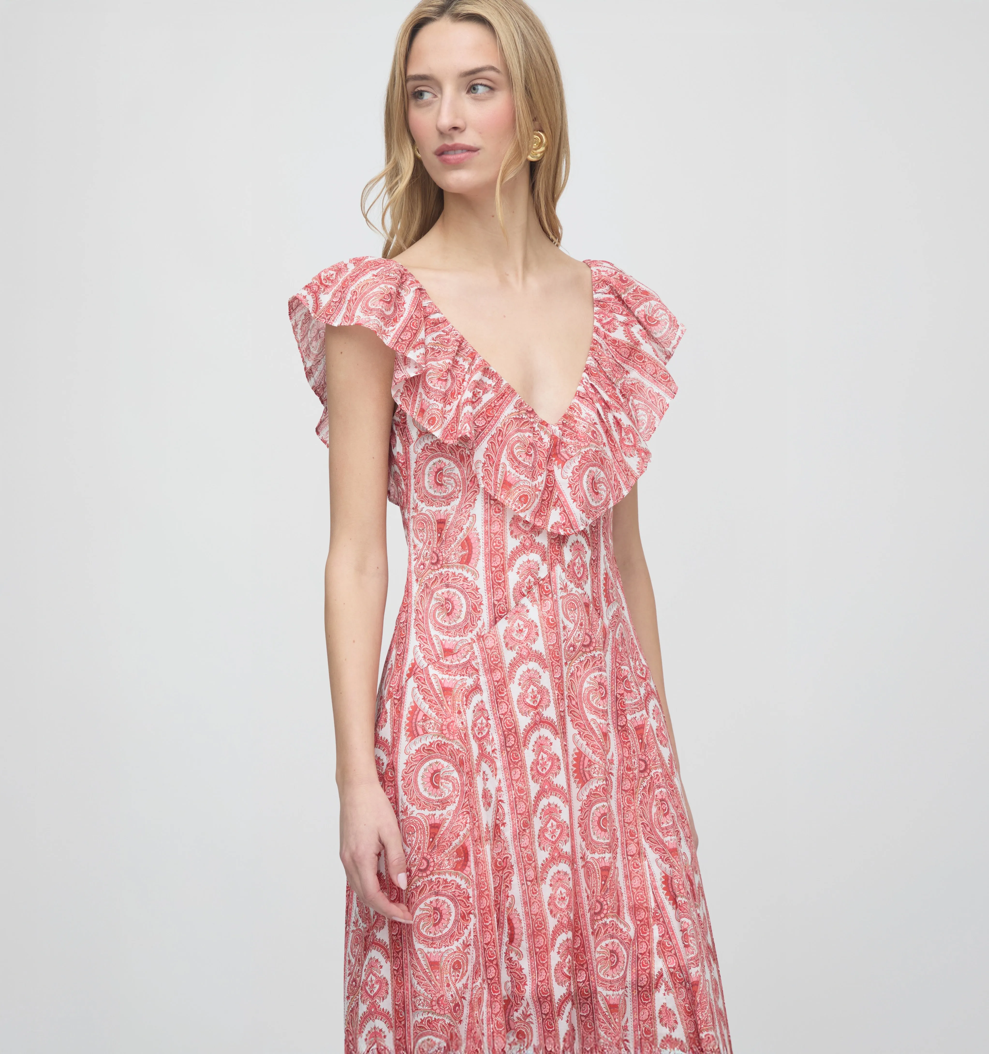 The Milani Dress - Coral Corsica Paisley sold by Hill House Home product image thumbnail 2