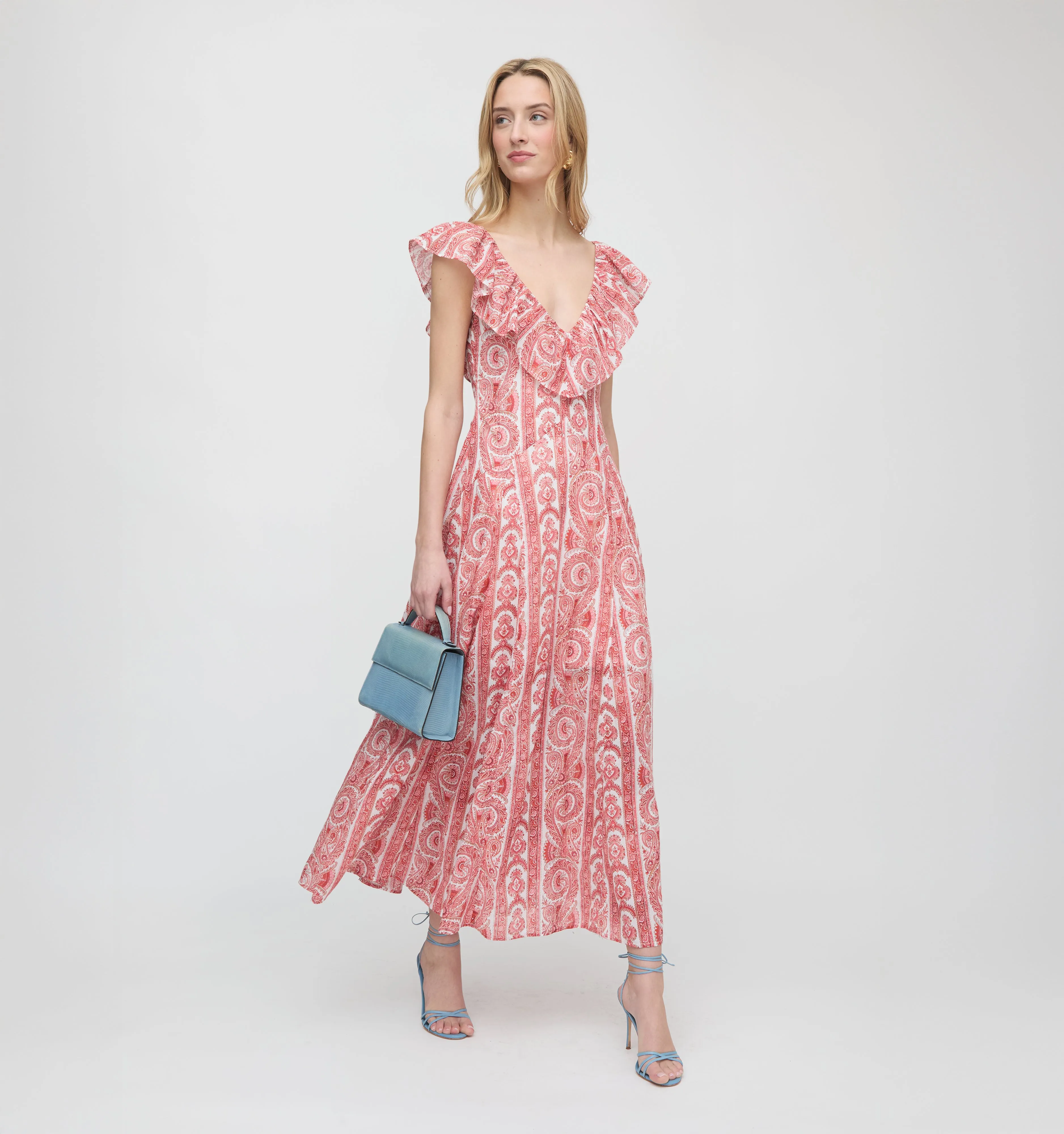 The Milani Dress - Coral Corsica Paisley sold by Hill House Home