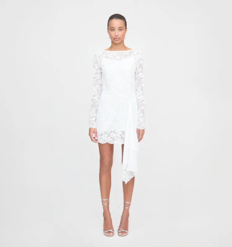 The Becca Dress - White Metallic Lace made by Hill House Home