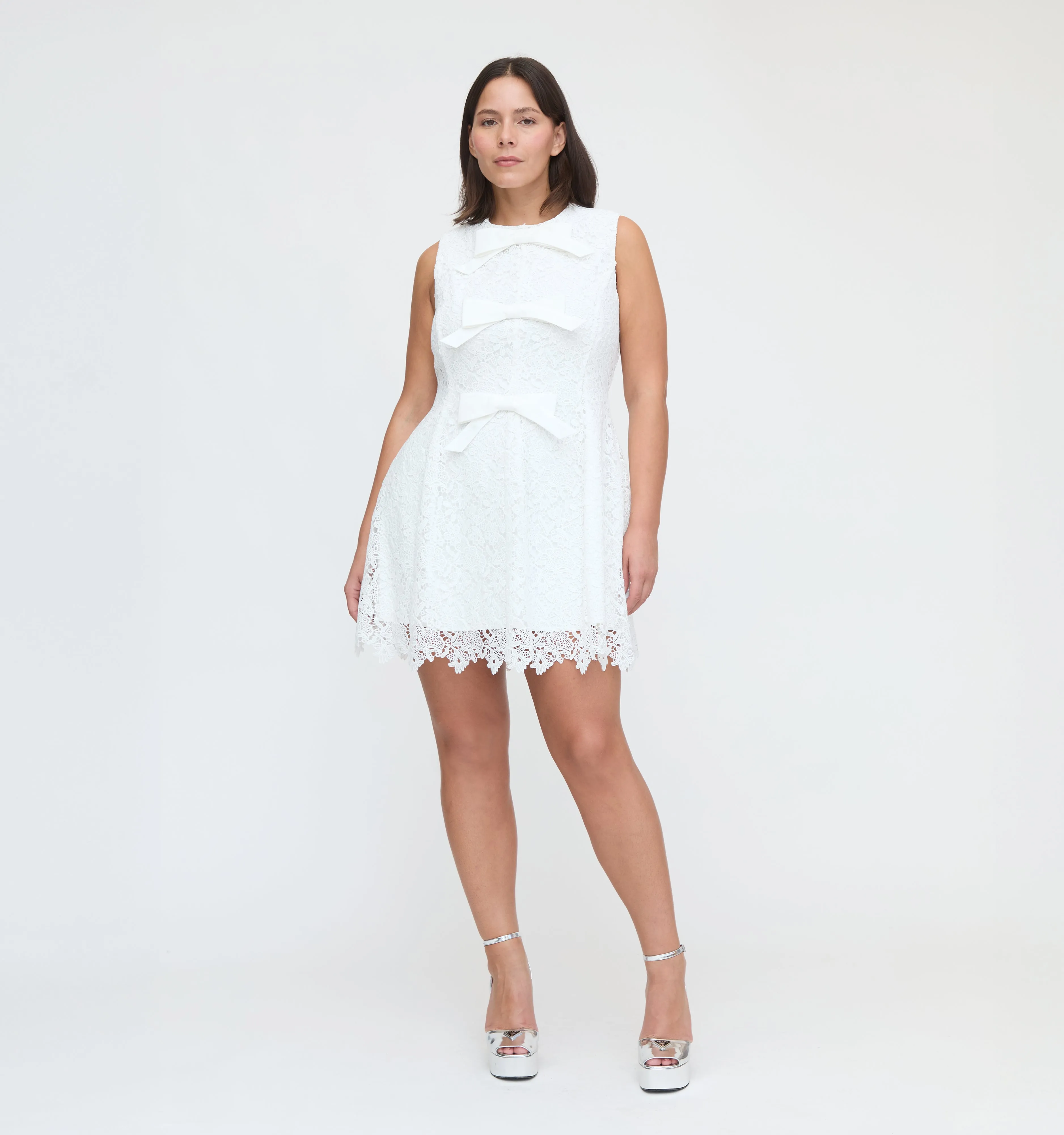 The Blythe Bow Dress - White Lace sold by Hill House Home product image thumbnail 4