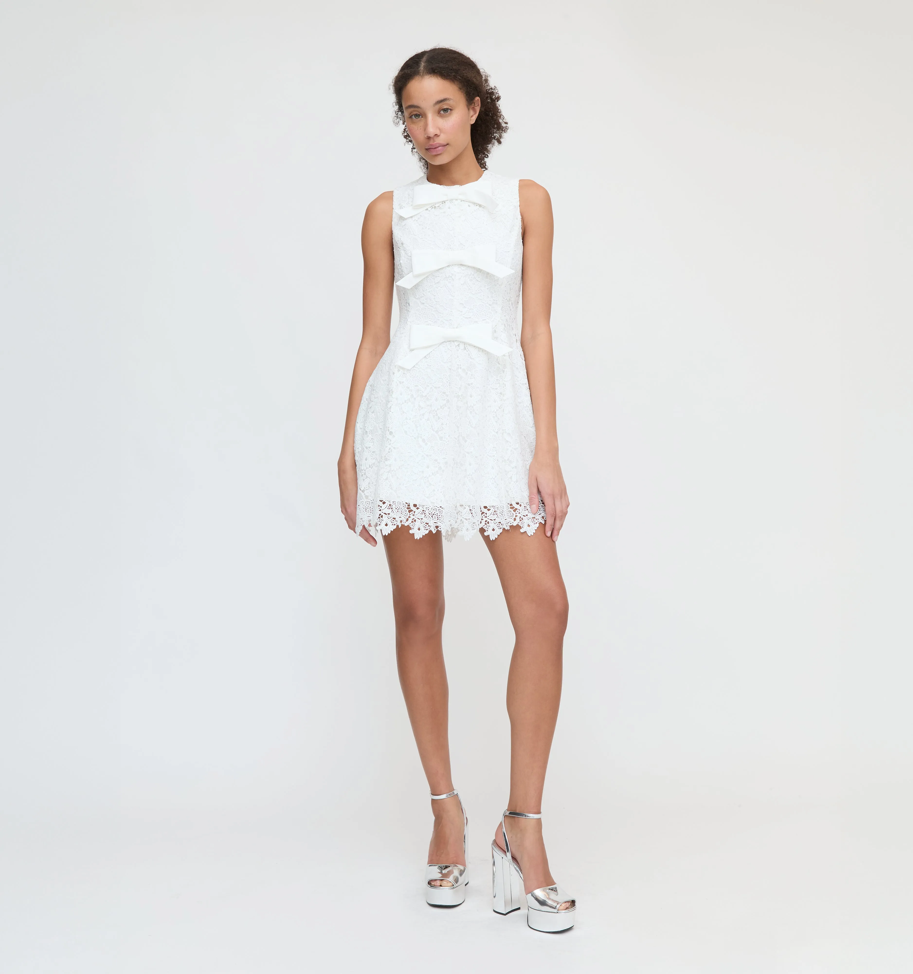 The Blythe Bow Dress - White Lace sold by Hill House Home product image thumbnail 2