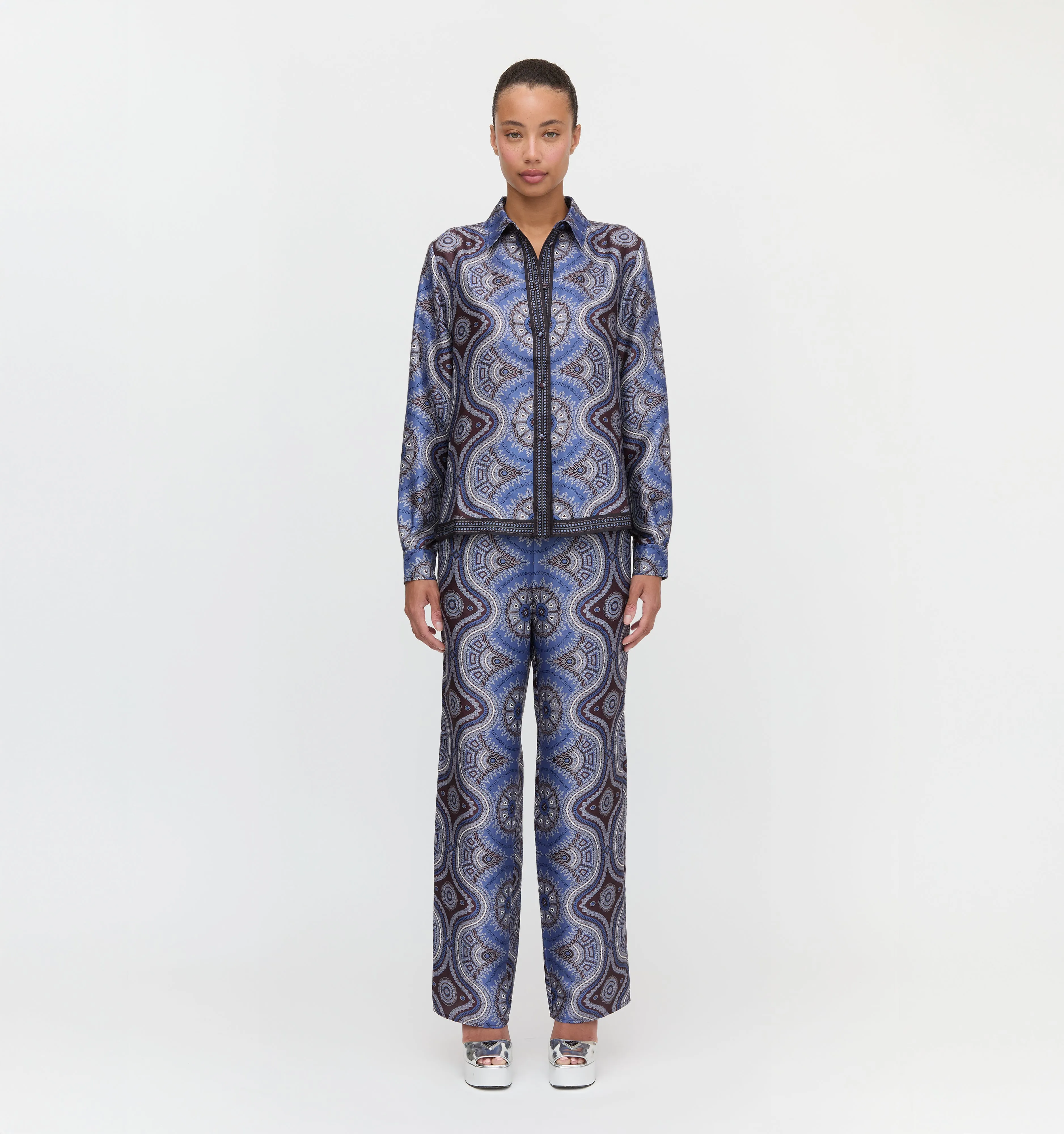 The Liv Top - Brown Cobalt Medallion sold by Hill House Home product image thumbnail 4