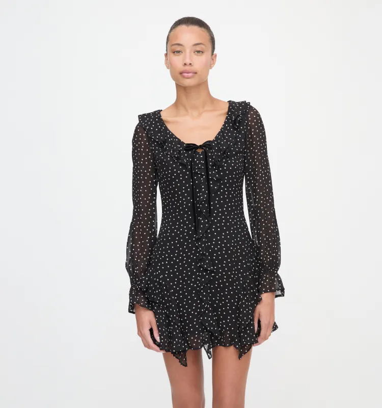 The Bridget Dress - Black Polka Dot made by Hill House Home