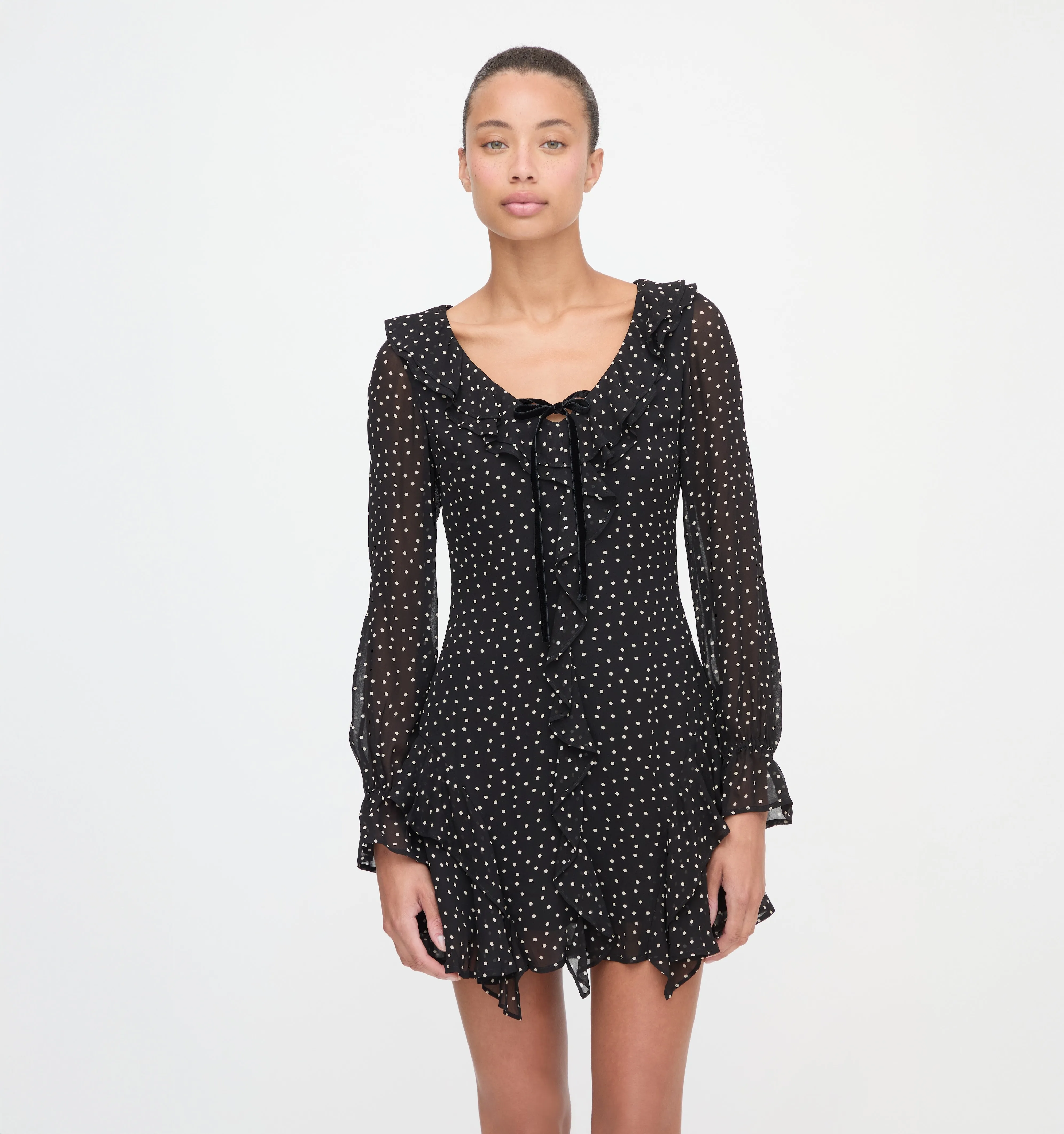 The Bridget Dress - Black Polka Dot sold by Hill House Home