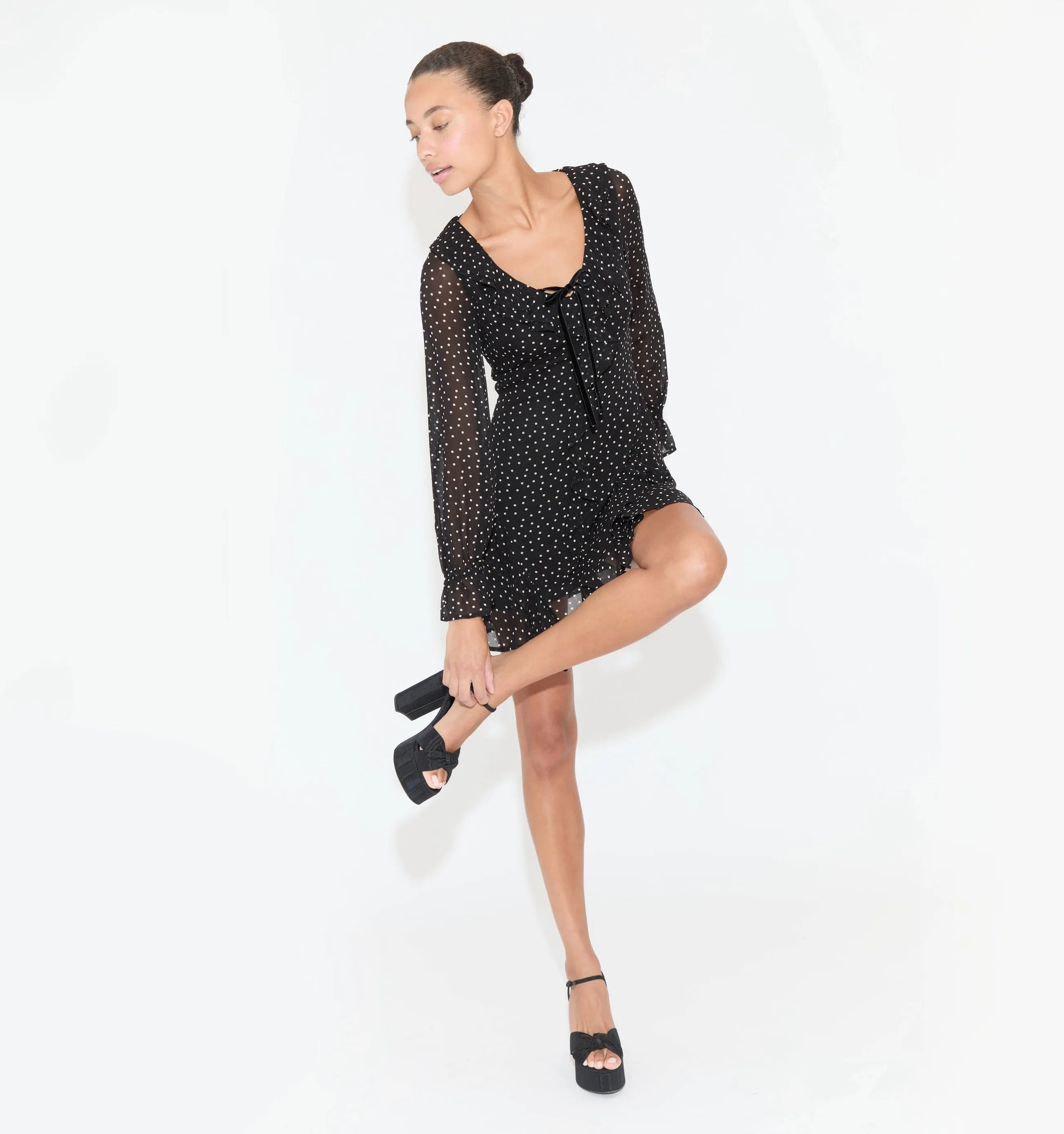 The Bridget Dress - Black Polka Dot sold by Hill House Home product image thumbnail 2