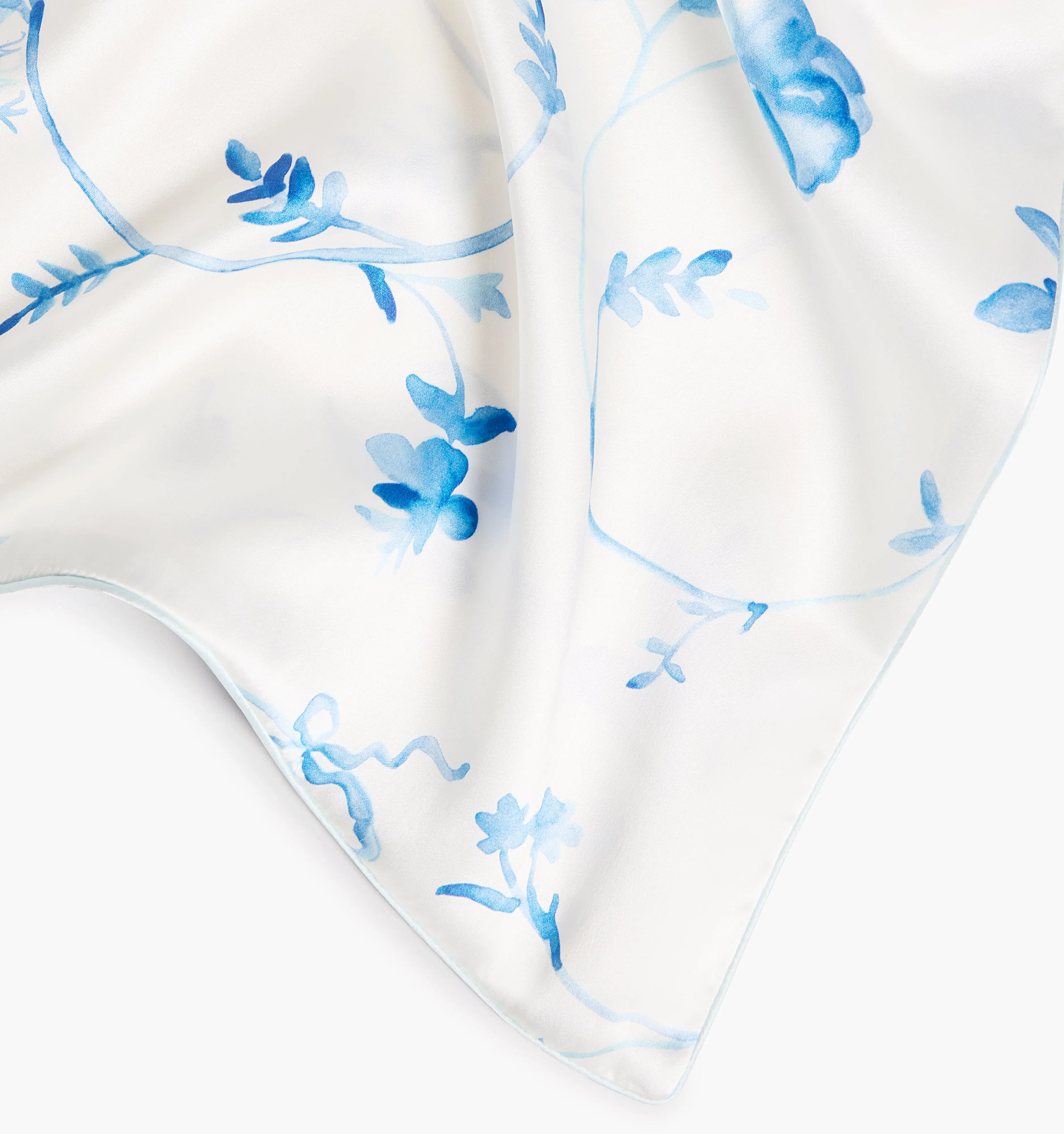 The Sisi Silk Pillowcase - Blue Botanical sold by Hill House Home product image thumbnail 5