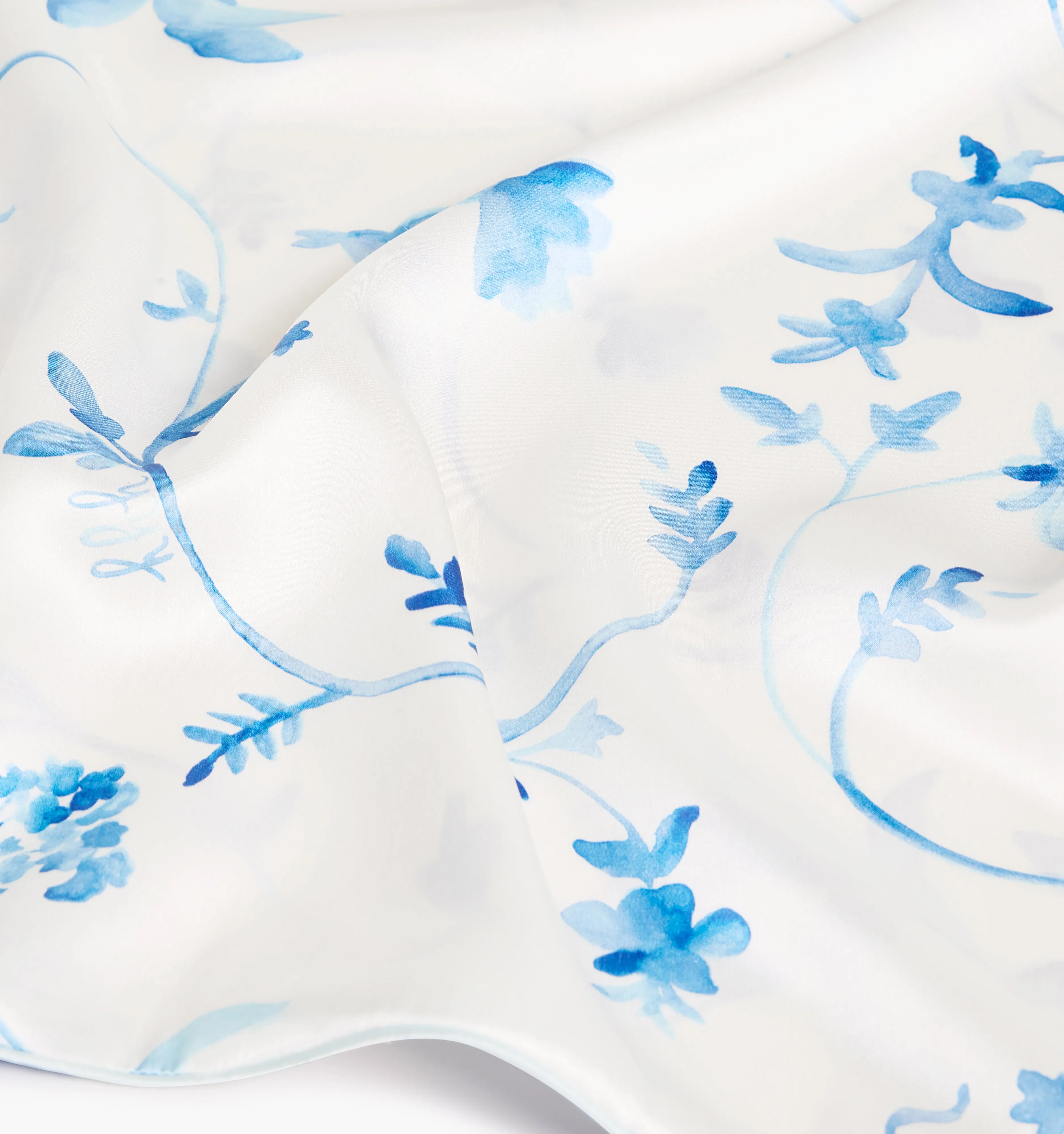 The Sisi Silk Pillowcase - Blue Botanical sold by Hill House Home product image thumbnail 2