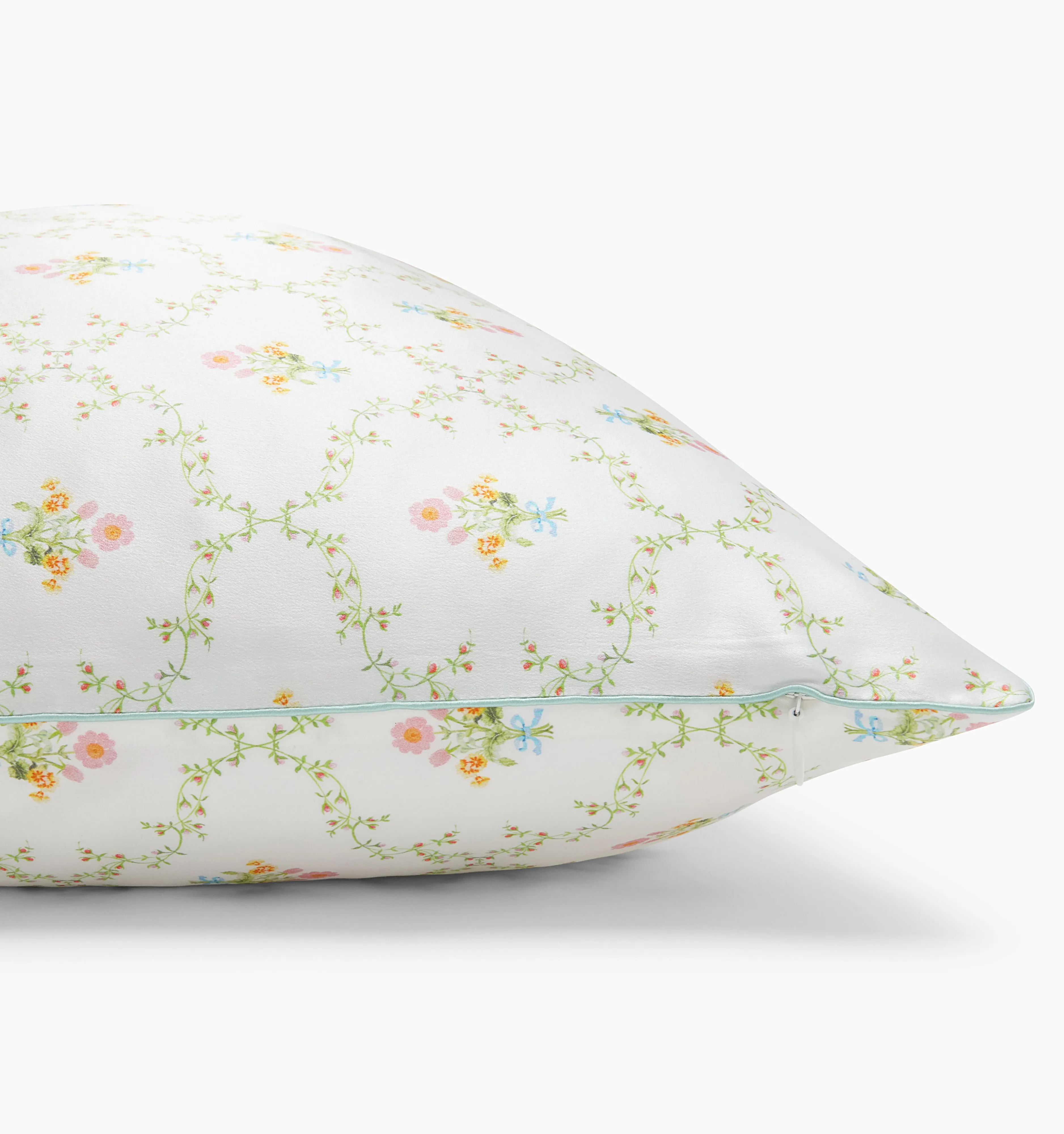 The Sisi Silk Pillowcase - Pastel Trellis sold by Hill House Home product image thumbnail 2