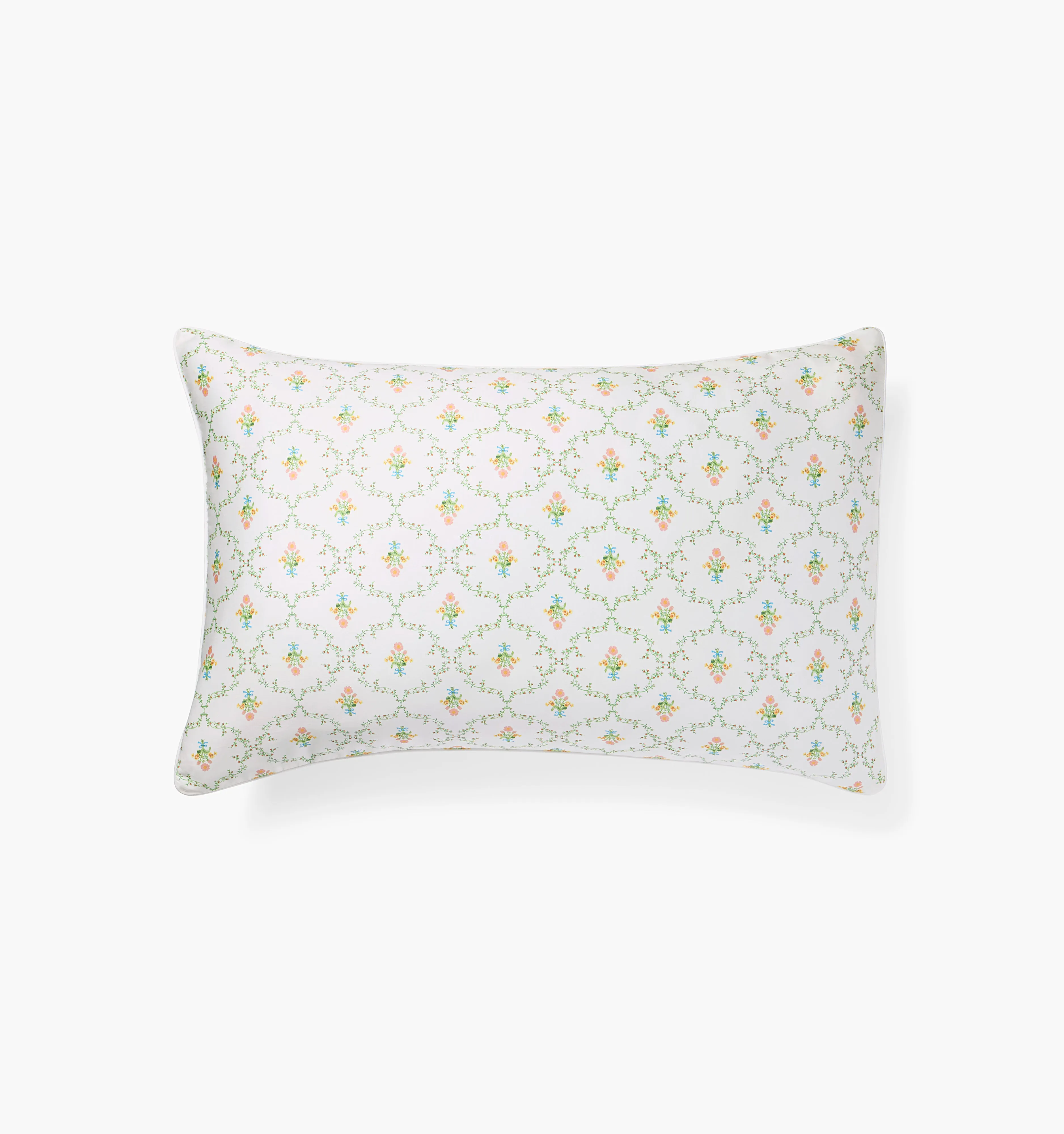 The Sisi Silk Pillowcase - Pastel Trellis sold by Hill House Home product image thumbnail 3