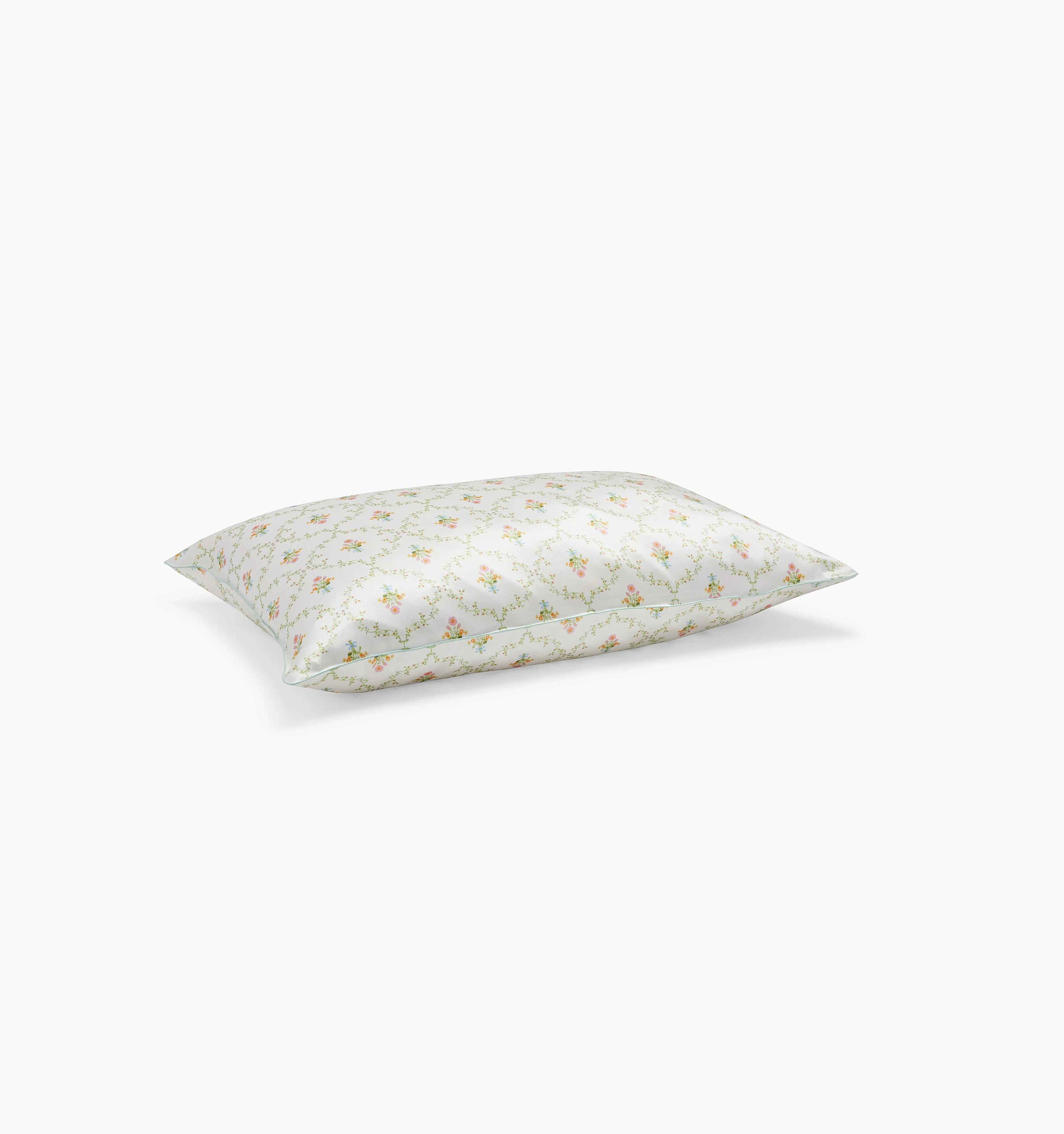 The Sisi Silk Pillowcase - Pastel Trellis sold by Hill House Home