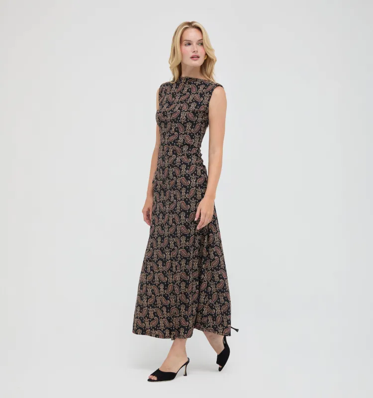 The Sloane Dress - Duke Paisley Black made by Hill House Home