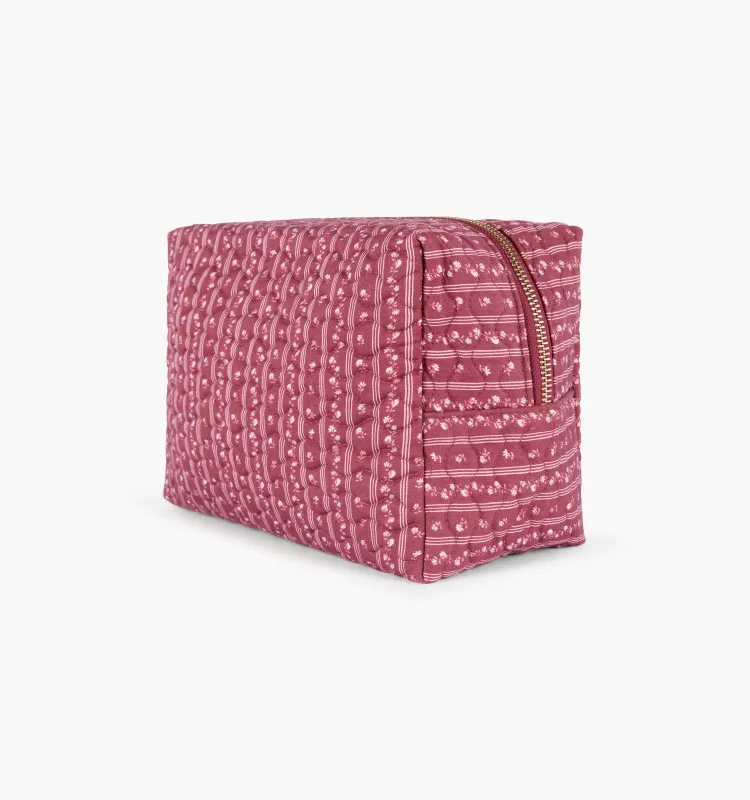 The Quilted Cosmetic Bag - Bramble Stripe Berry made by Hill House Home
