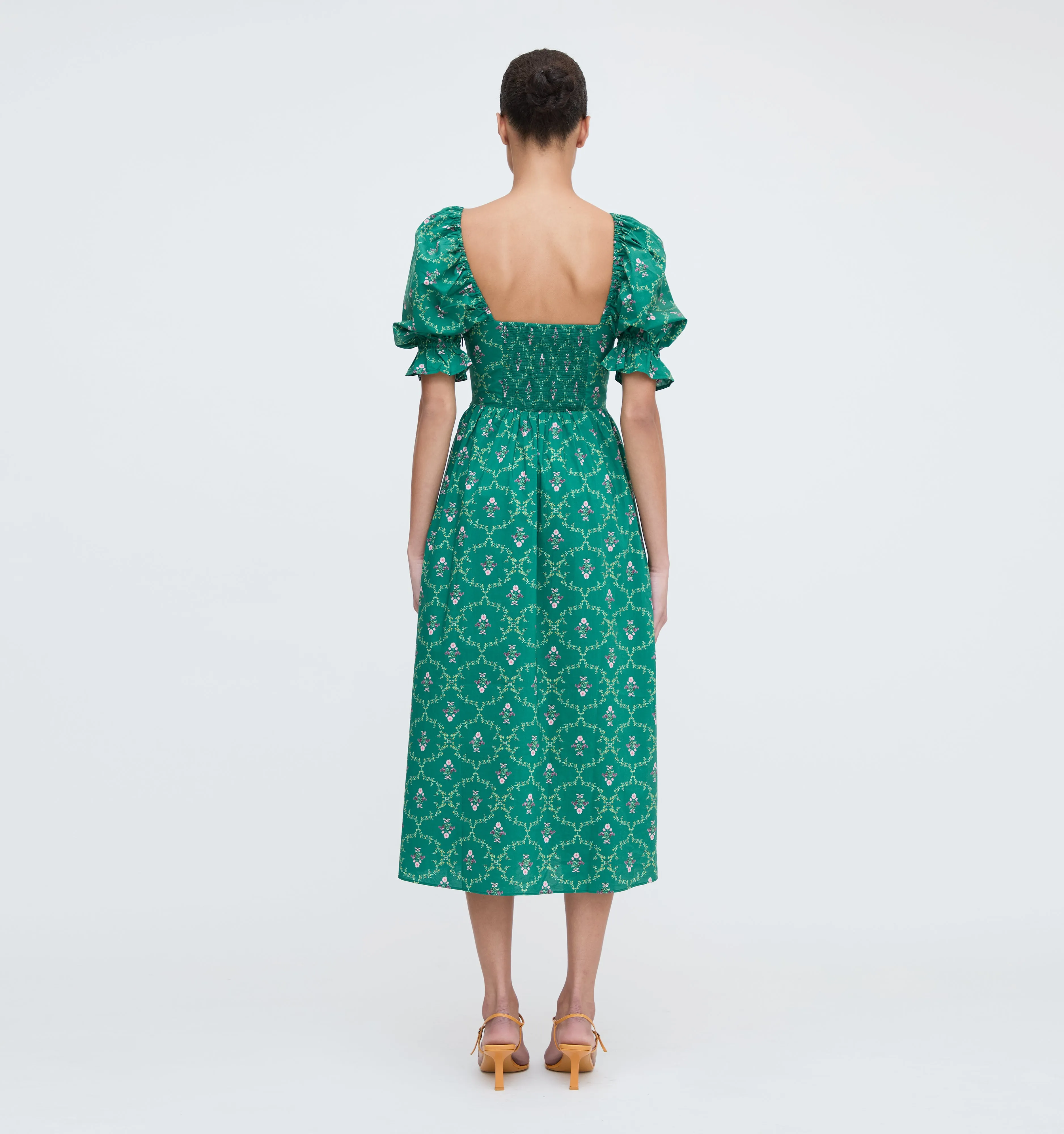 The Ophelia Dress - Emerald Trellis sold by Hill House Home product image thumbnail 3